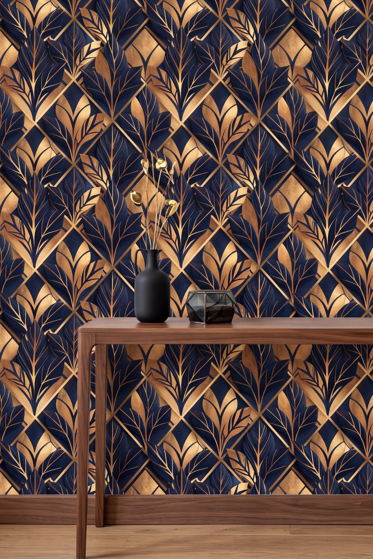 Sapphire Marquee wallpaper shown in an accent wall