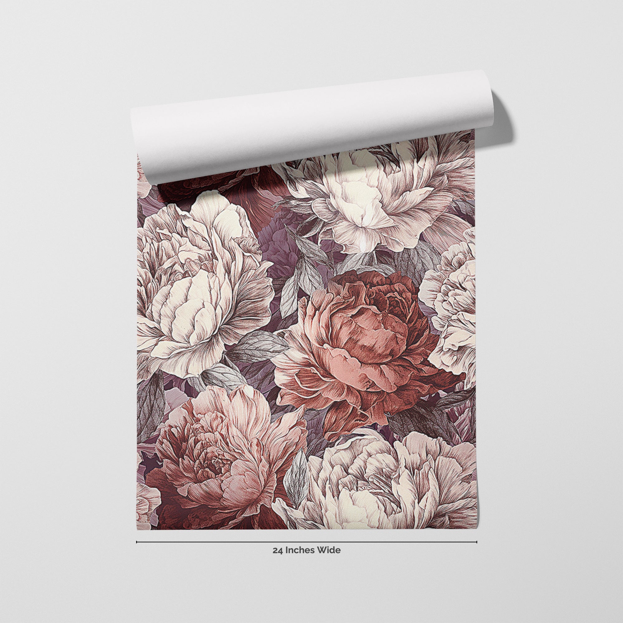 Phantom Peony wallpaper roll, 24 inches wide