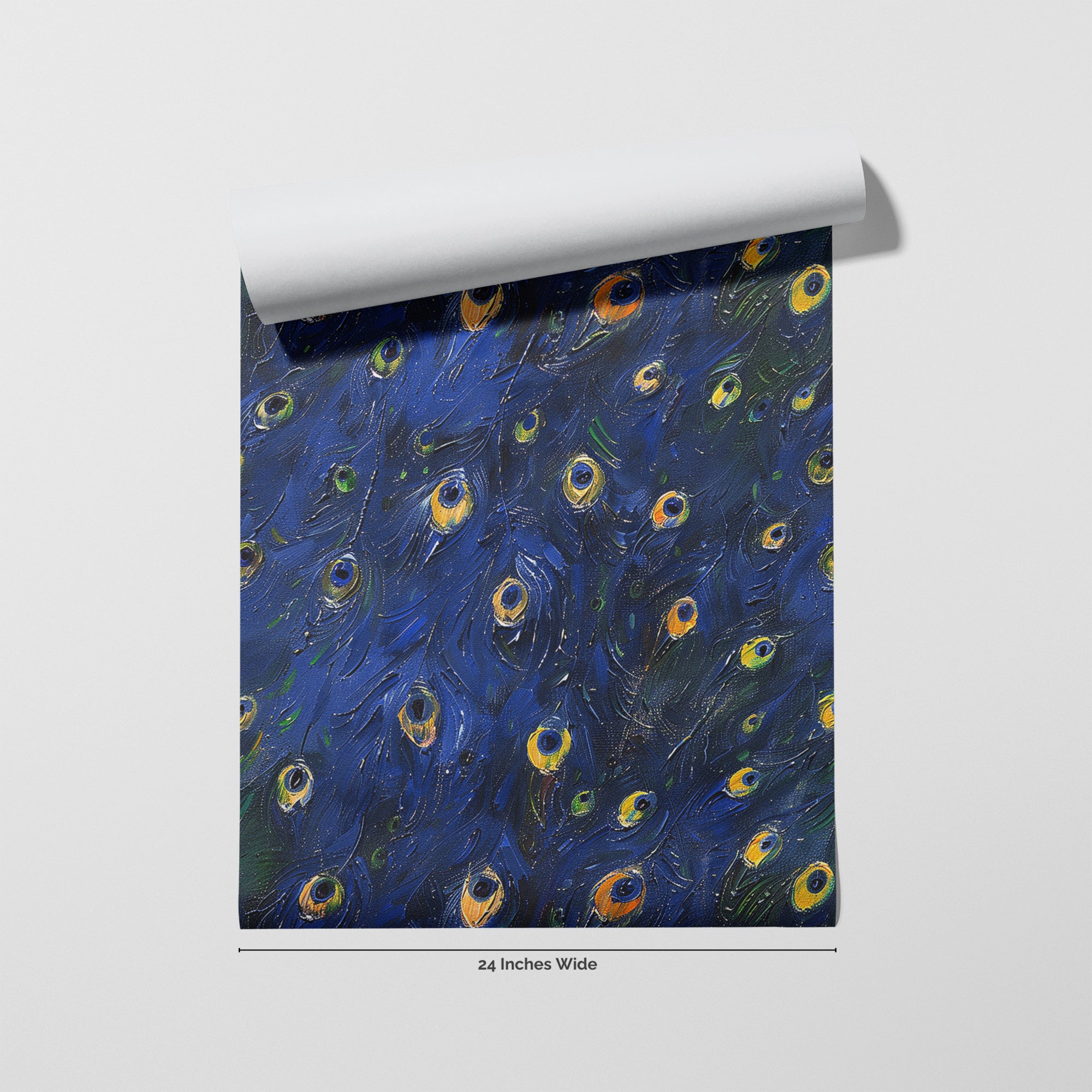Painted Plume wallpaper roll, 24 inches wide