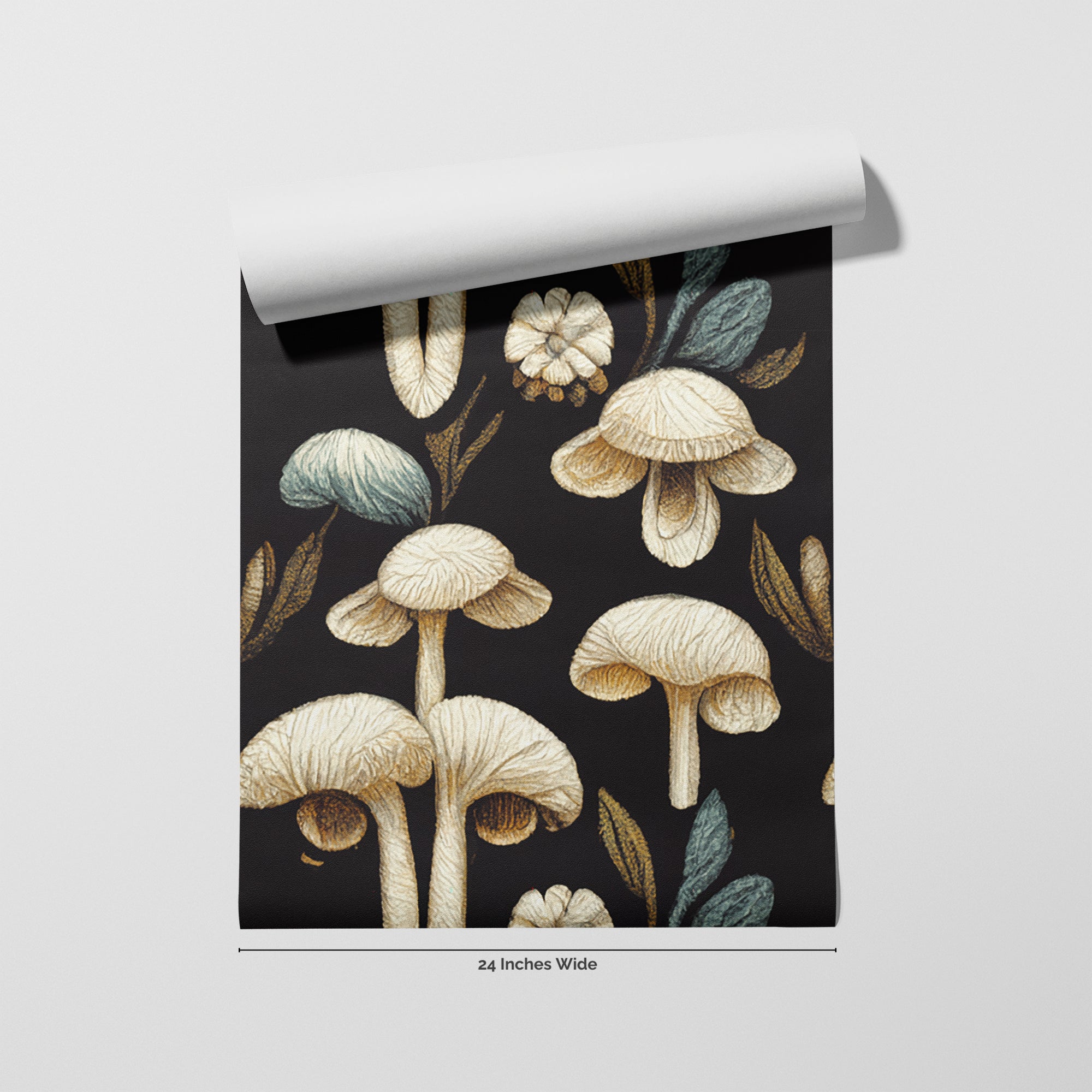 Velvet Cap wallpaper roll, 24 inches wide