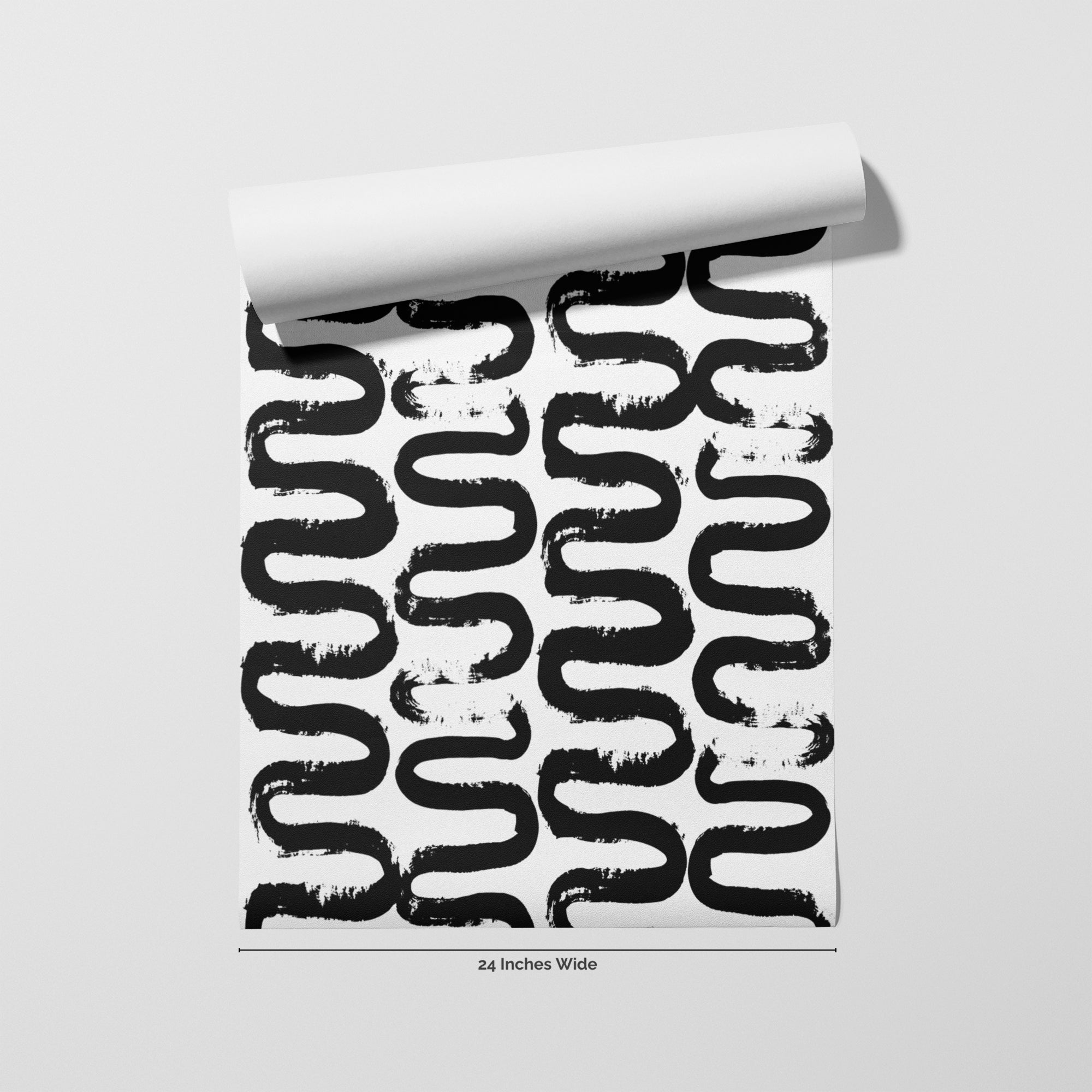 Squiggle wallpaper roll, 24 inches wide