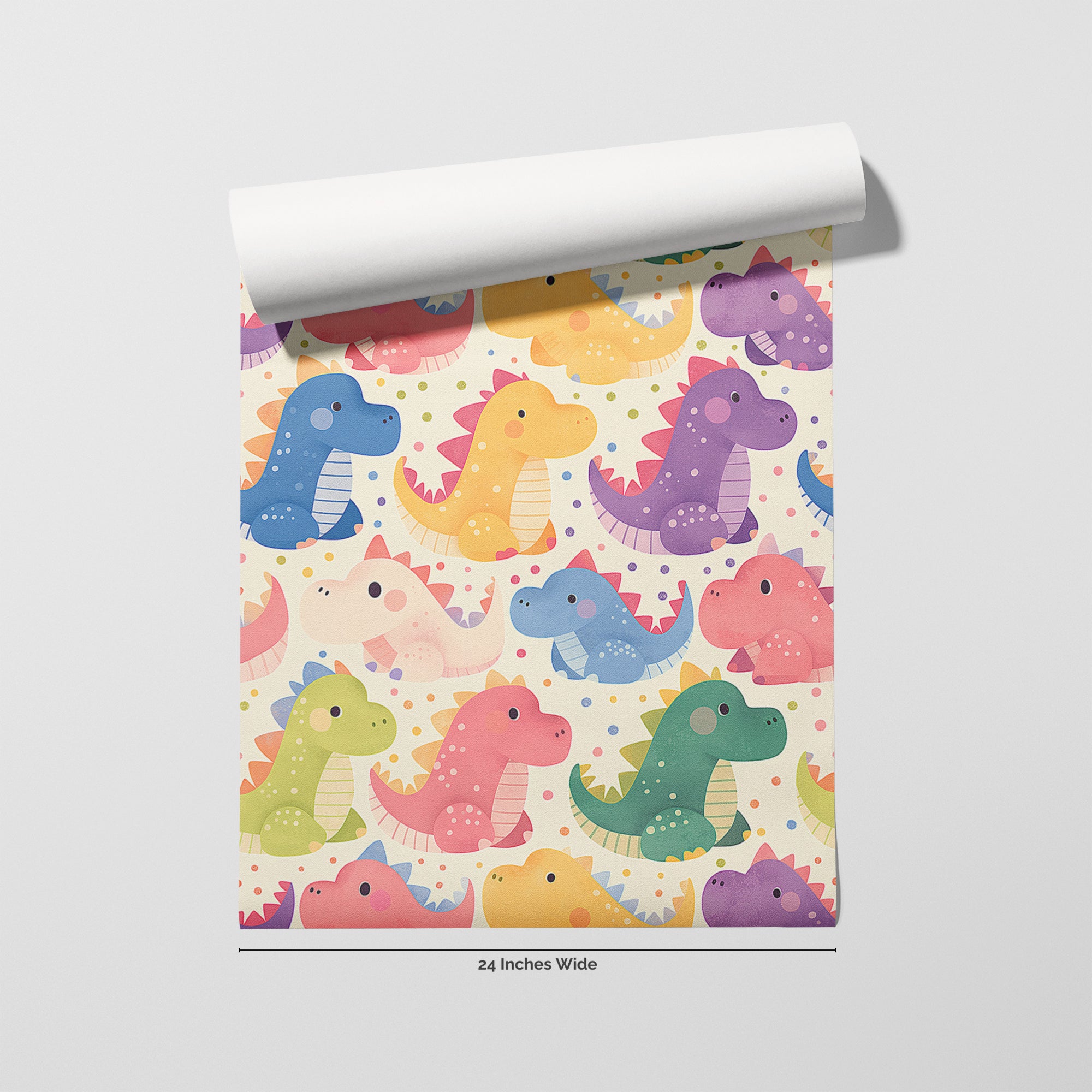 Dino Parade wallpaper roll, 24 inches wide