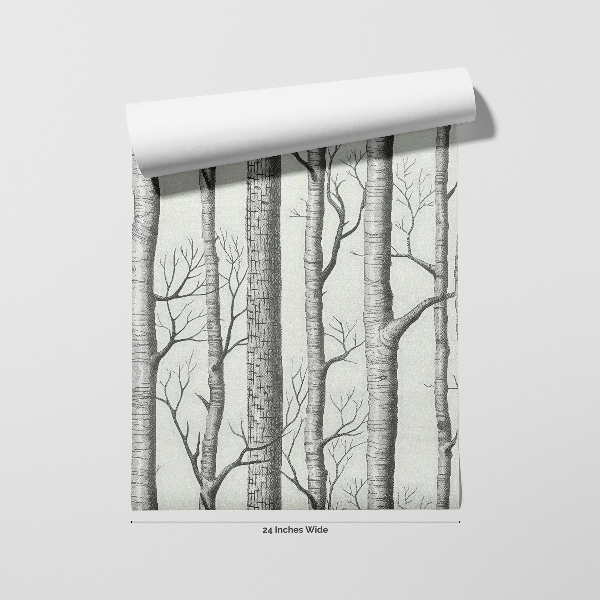 Birch Grove wallpaper roll, 24 inches wide