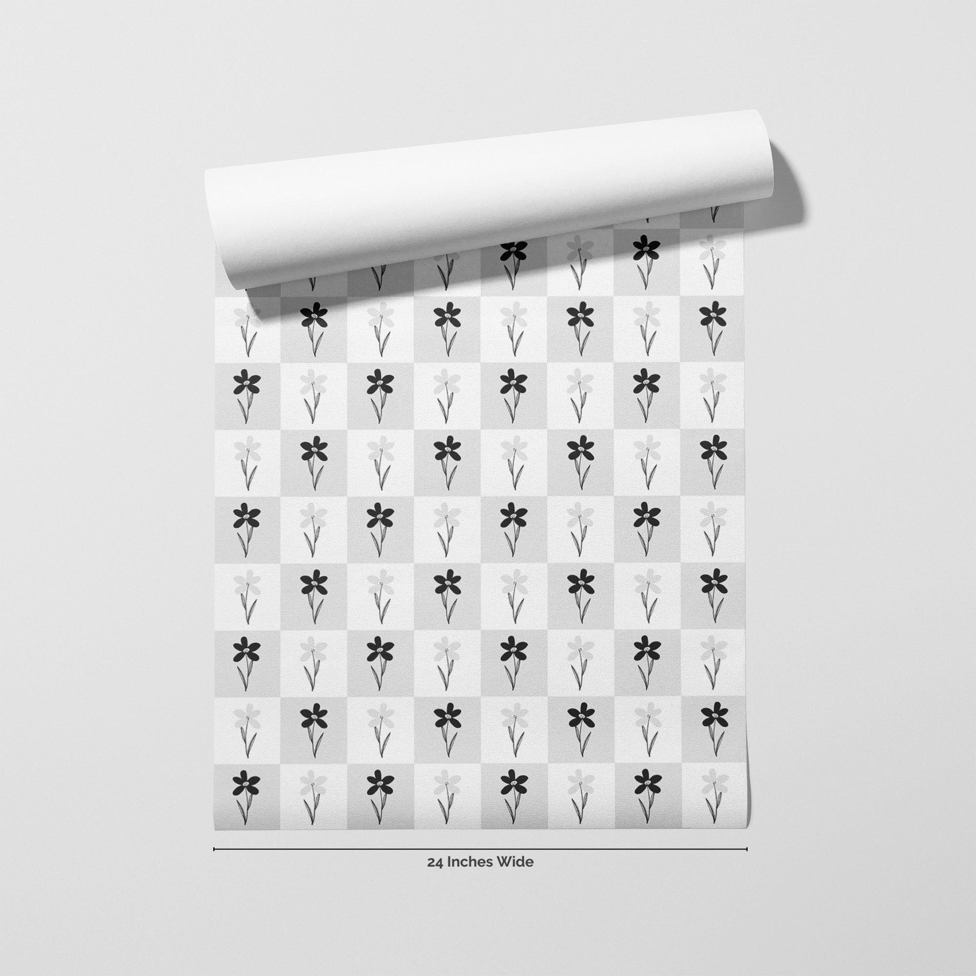 Checkmate wallpaper roll, 24 inches wide