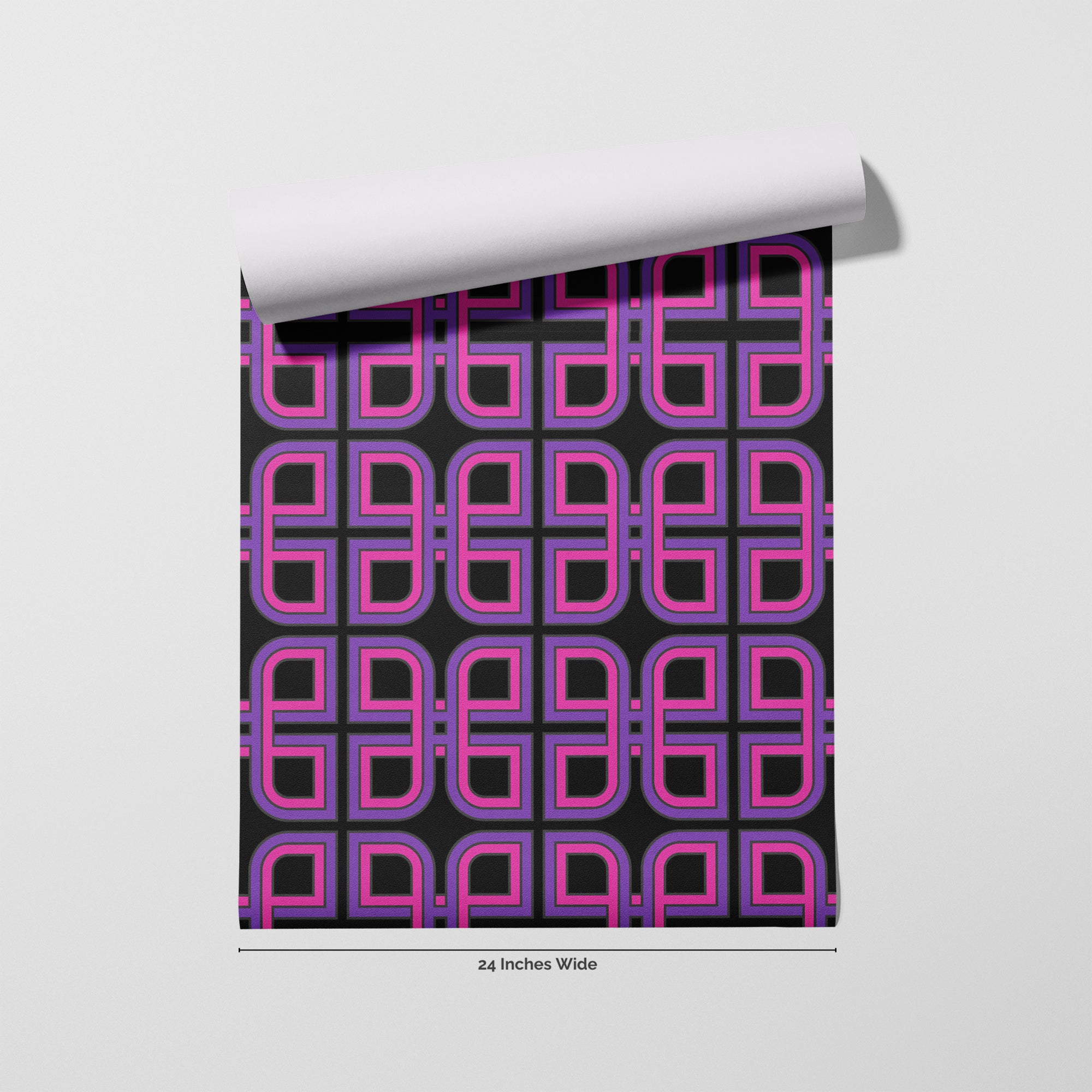 Midnight Grid wallpaper roll, 24 inches wide