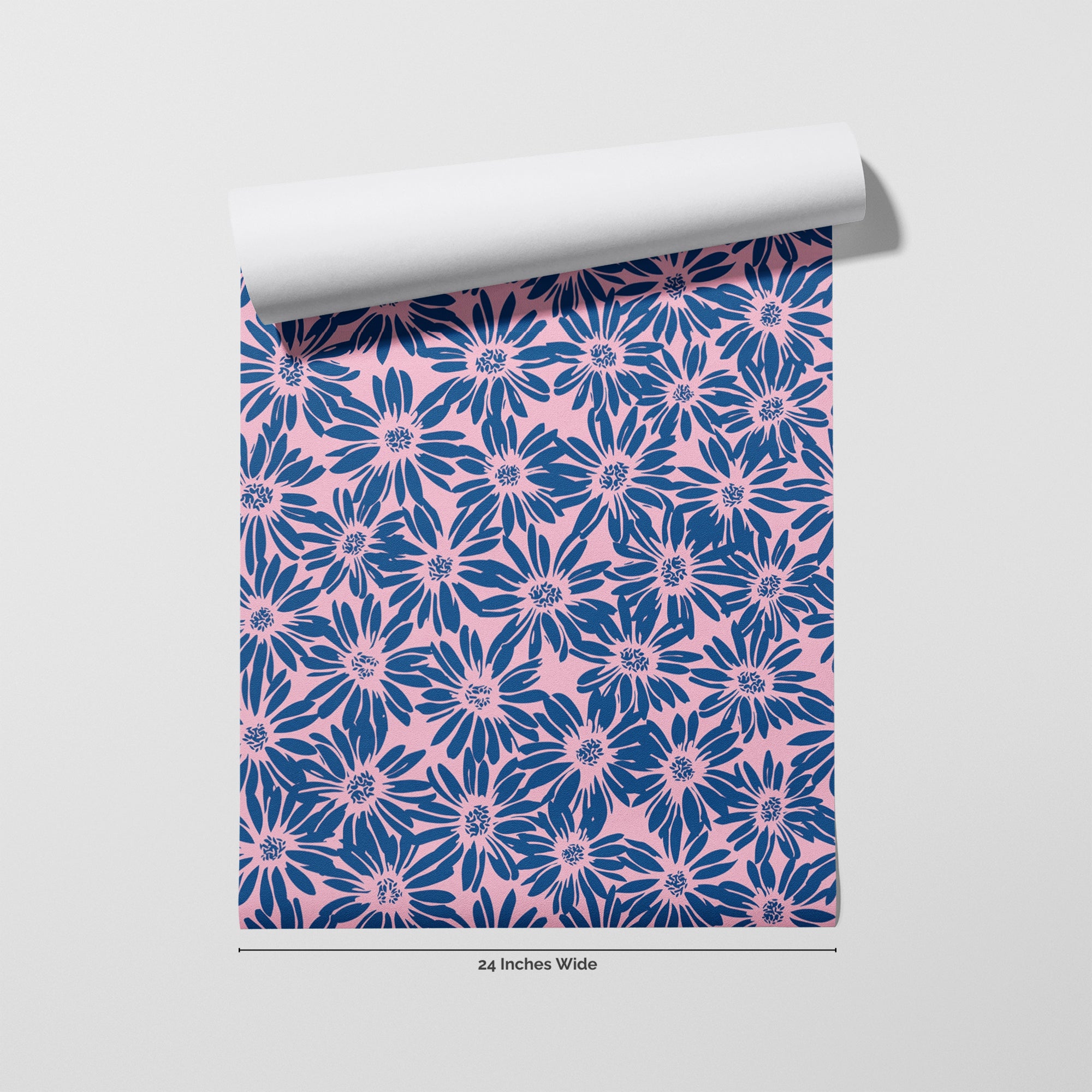 Midnight Daisy wallpaper roll, 24 inches wide
