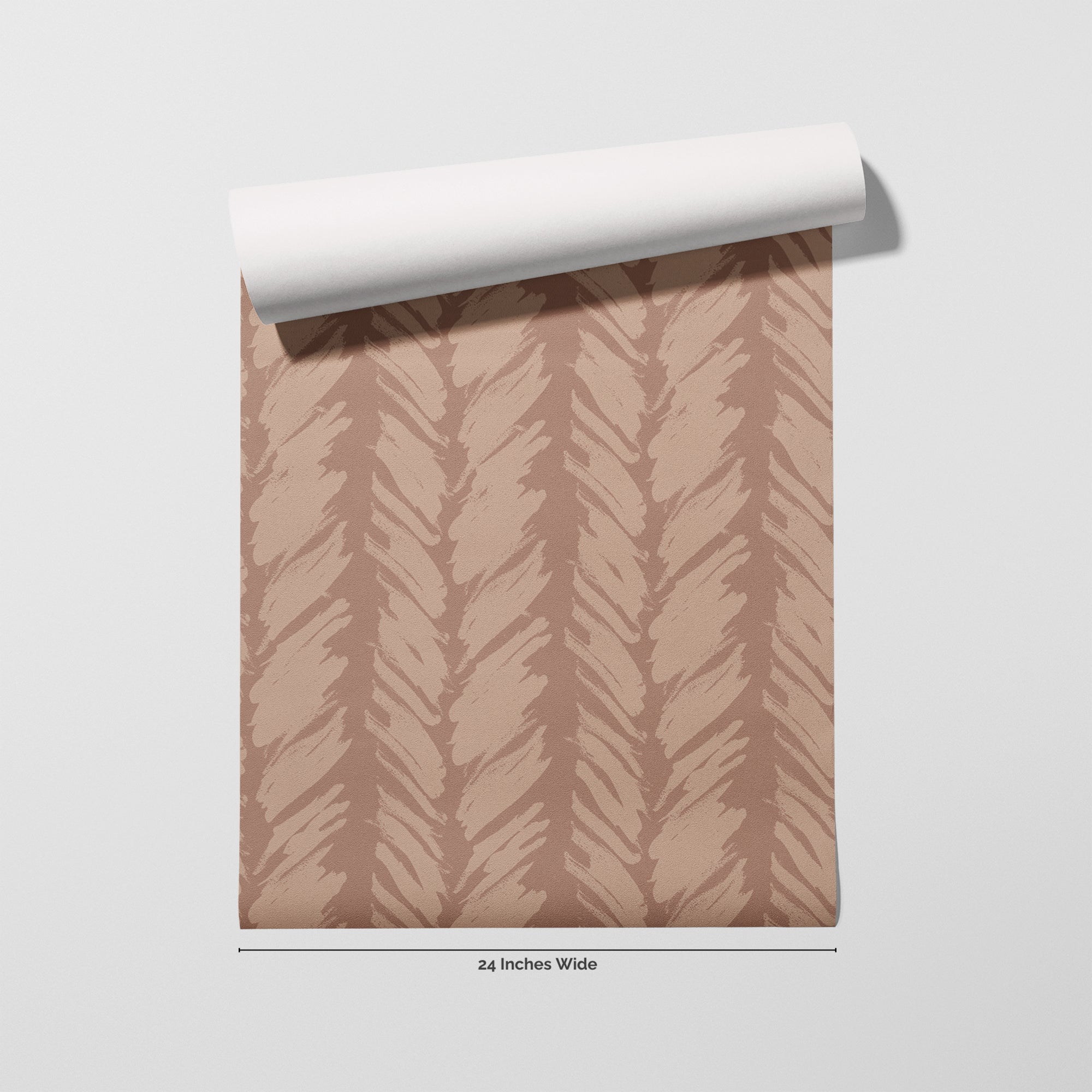 Mocha Brush wallpaper roll, 24 inches wide