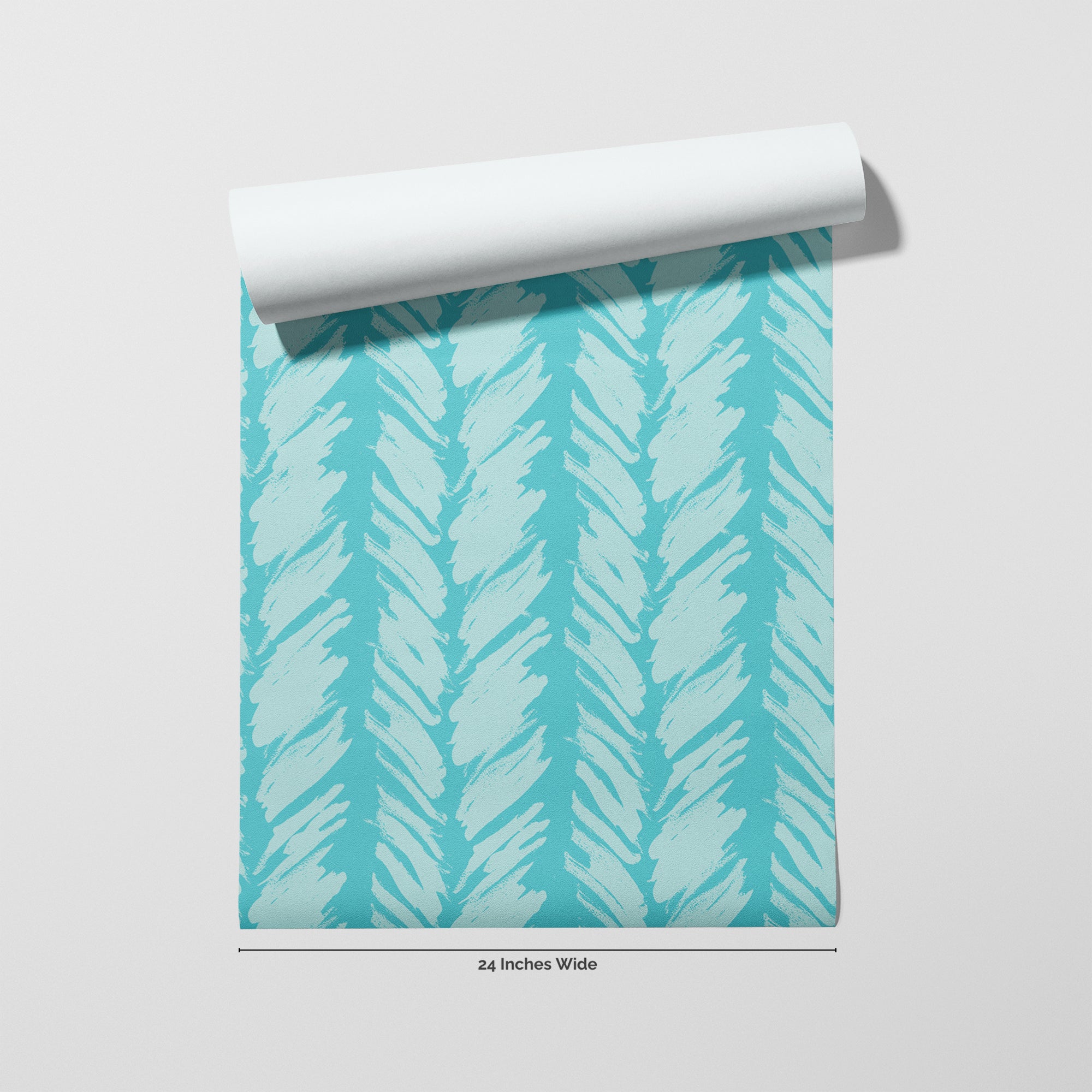 Teal Cabana wallpaper roll, 24 inches wide