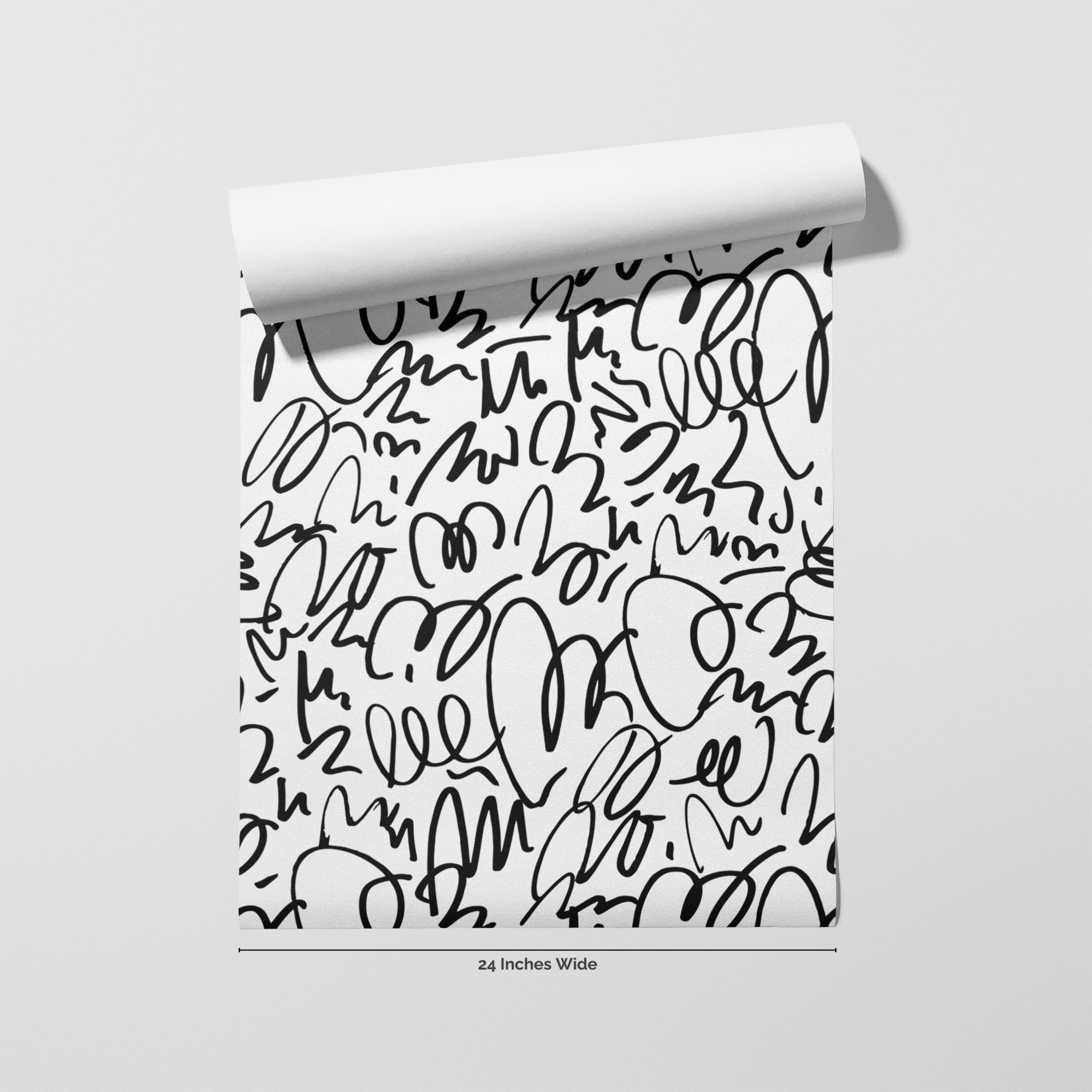 Ink Doodle wallpaper roll, 24 inches wide
