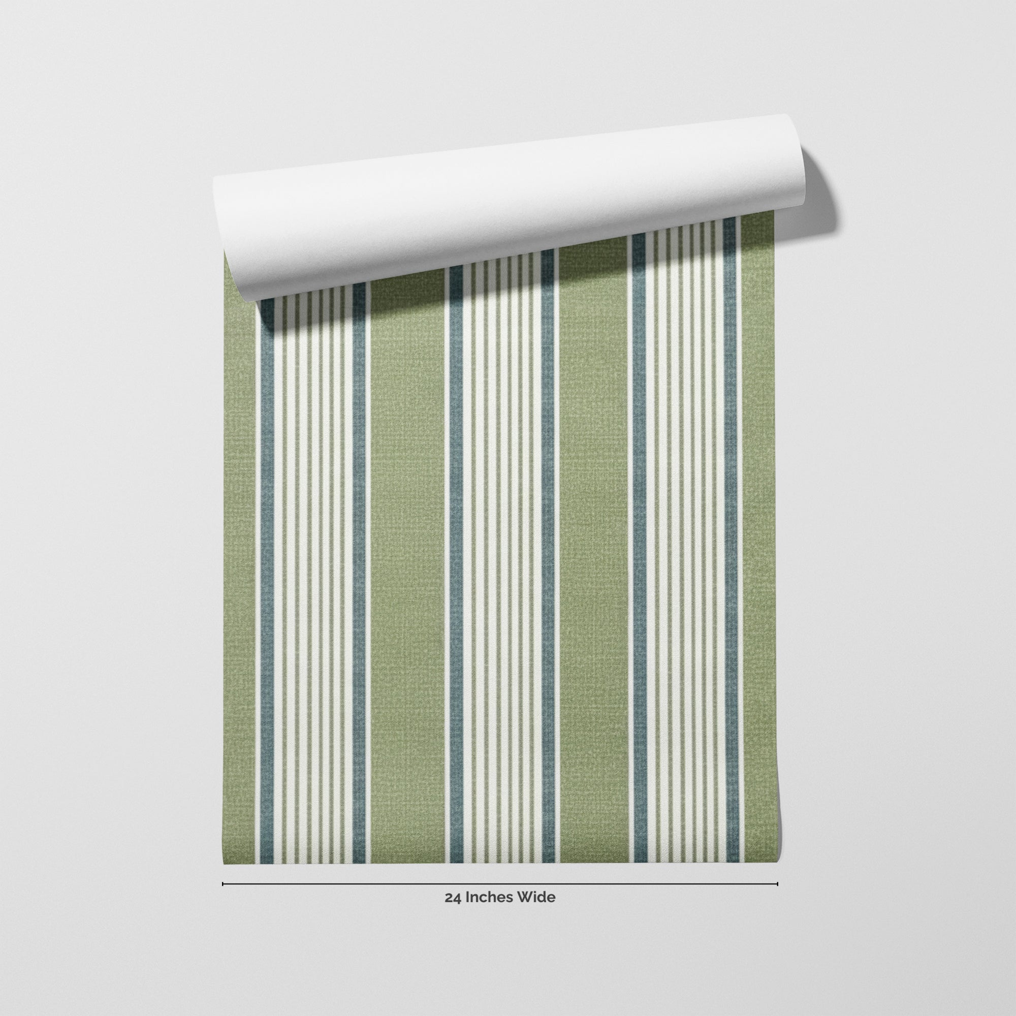 Cottage Stripe wallpaper roll, 24 inches wide