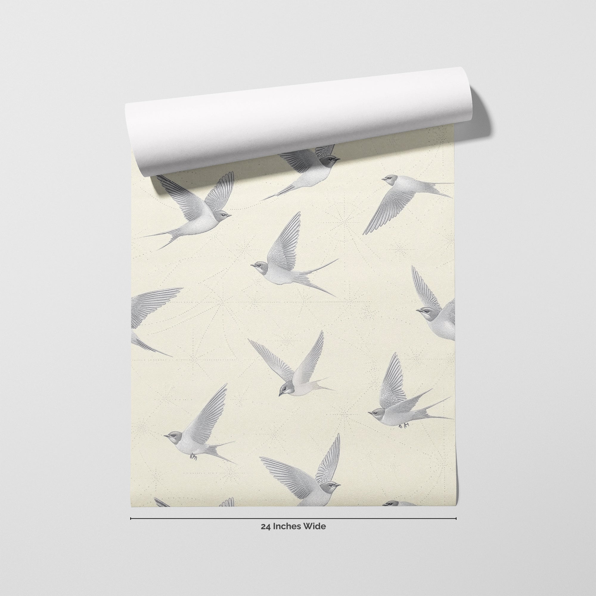 Swallow Song wallpaper roll, 24 inches wide
