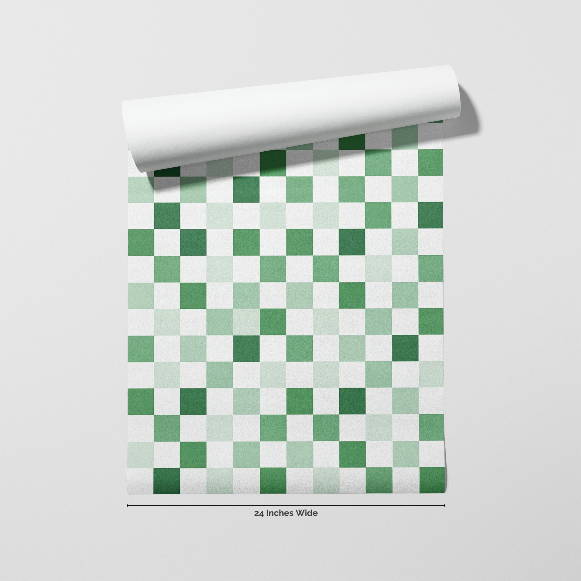 Sage Check wallpaper roll, 24 inches wide
