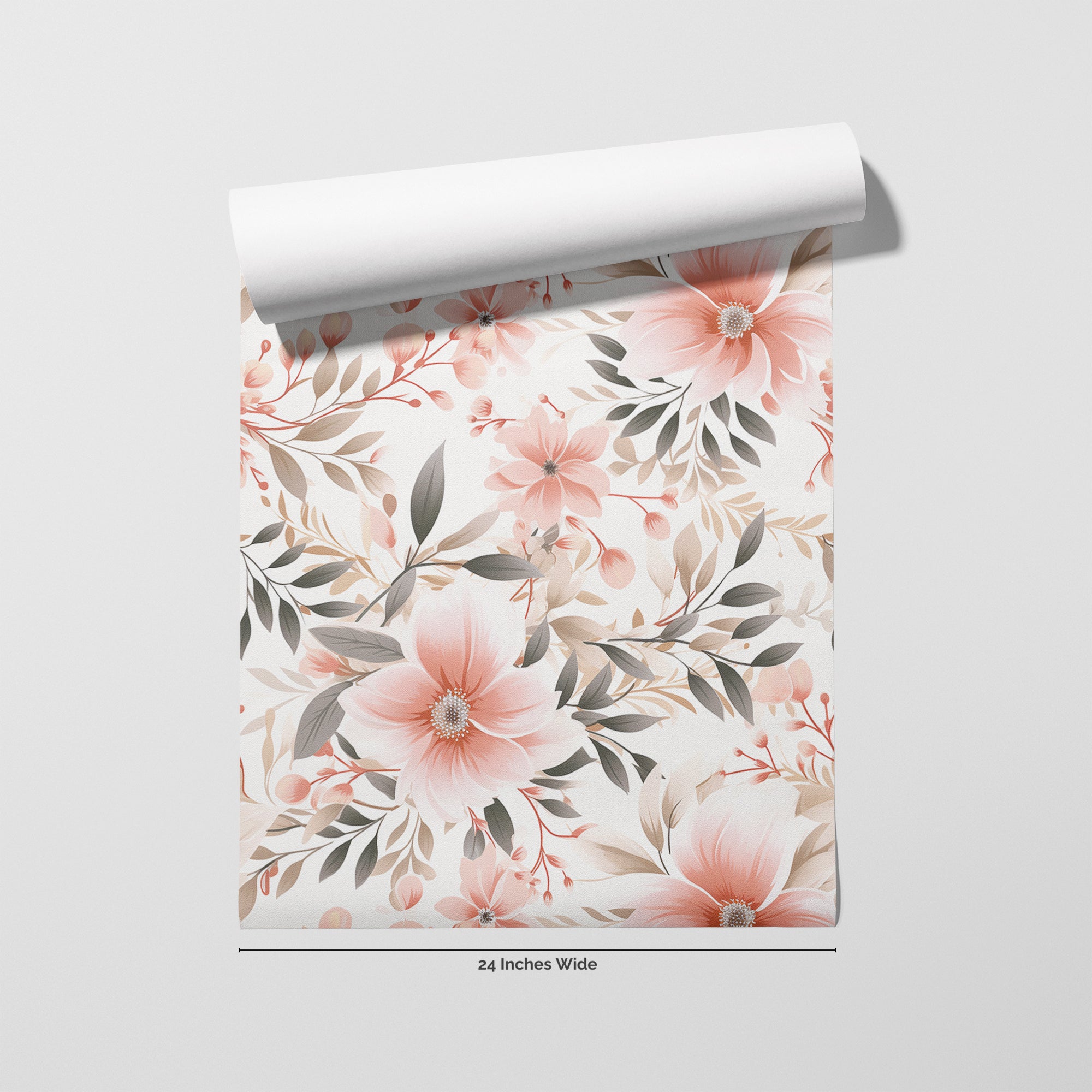 Blush Botanica wallpaper roll, 24 inches wide