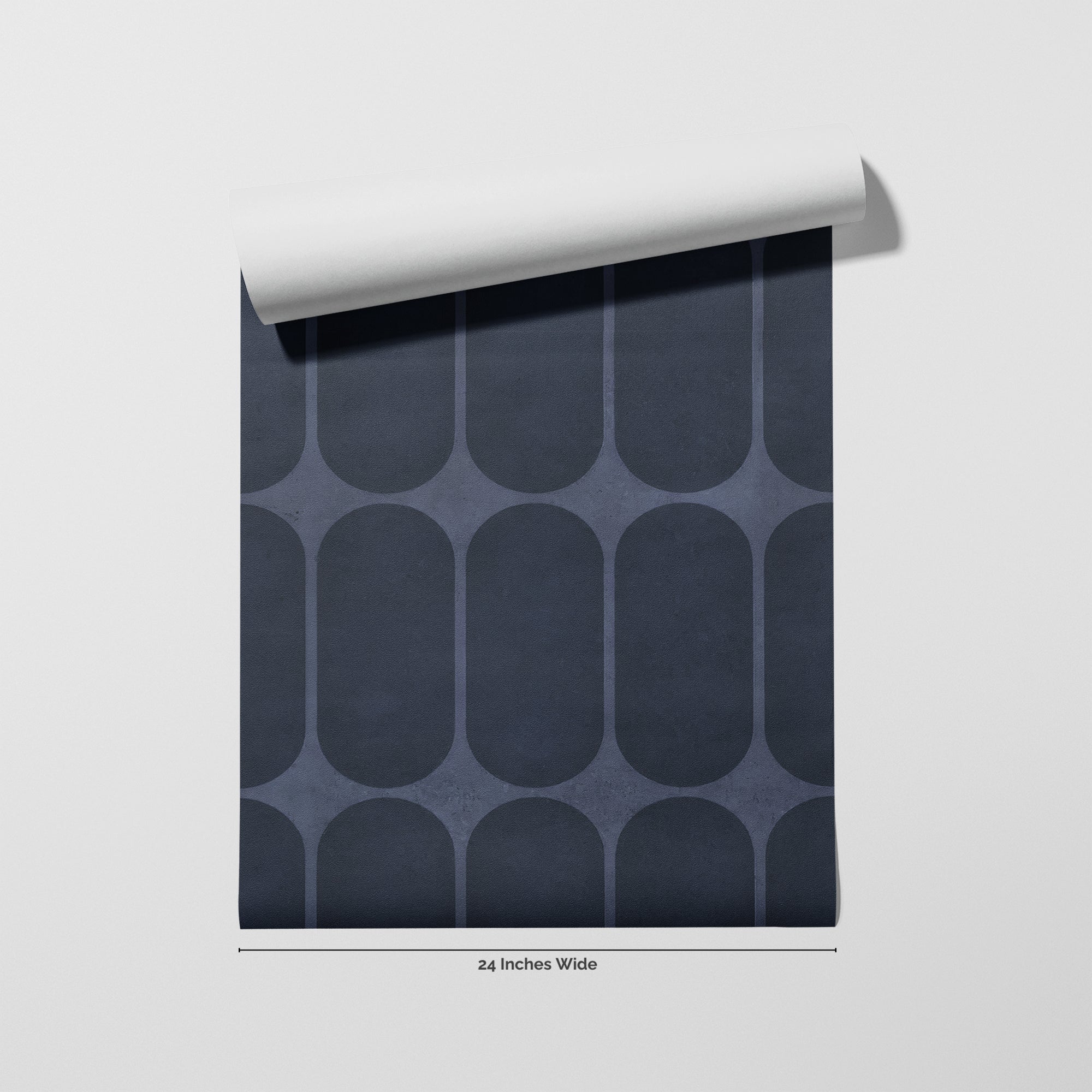 Navy Mod wallpaper roll, 24 inches wide