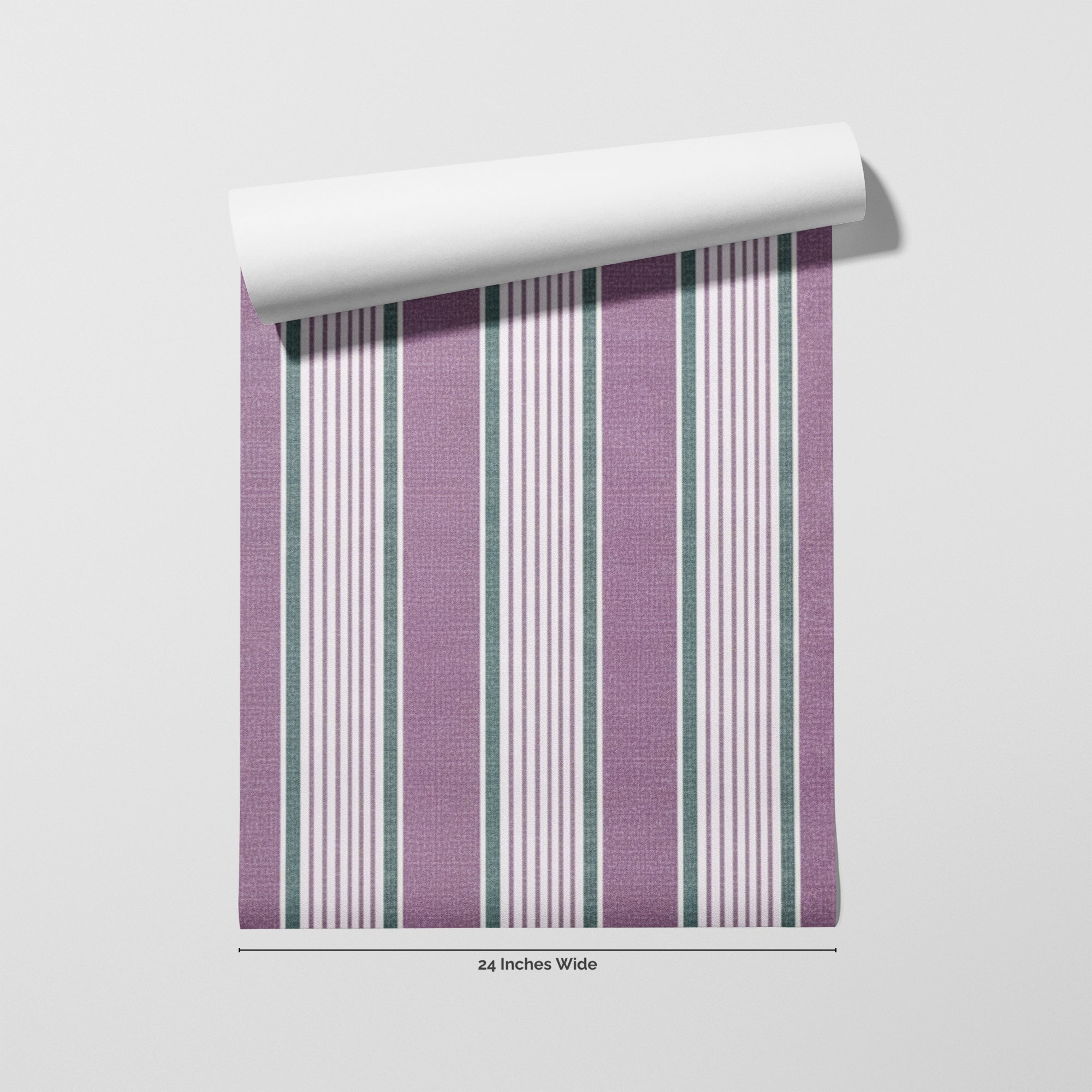 Thistle Stripe wallpaper roll, 24 inches wide