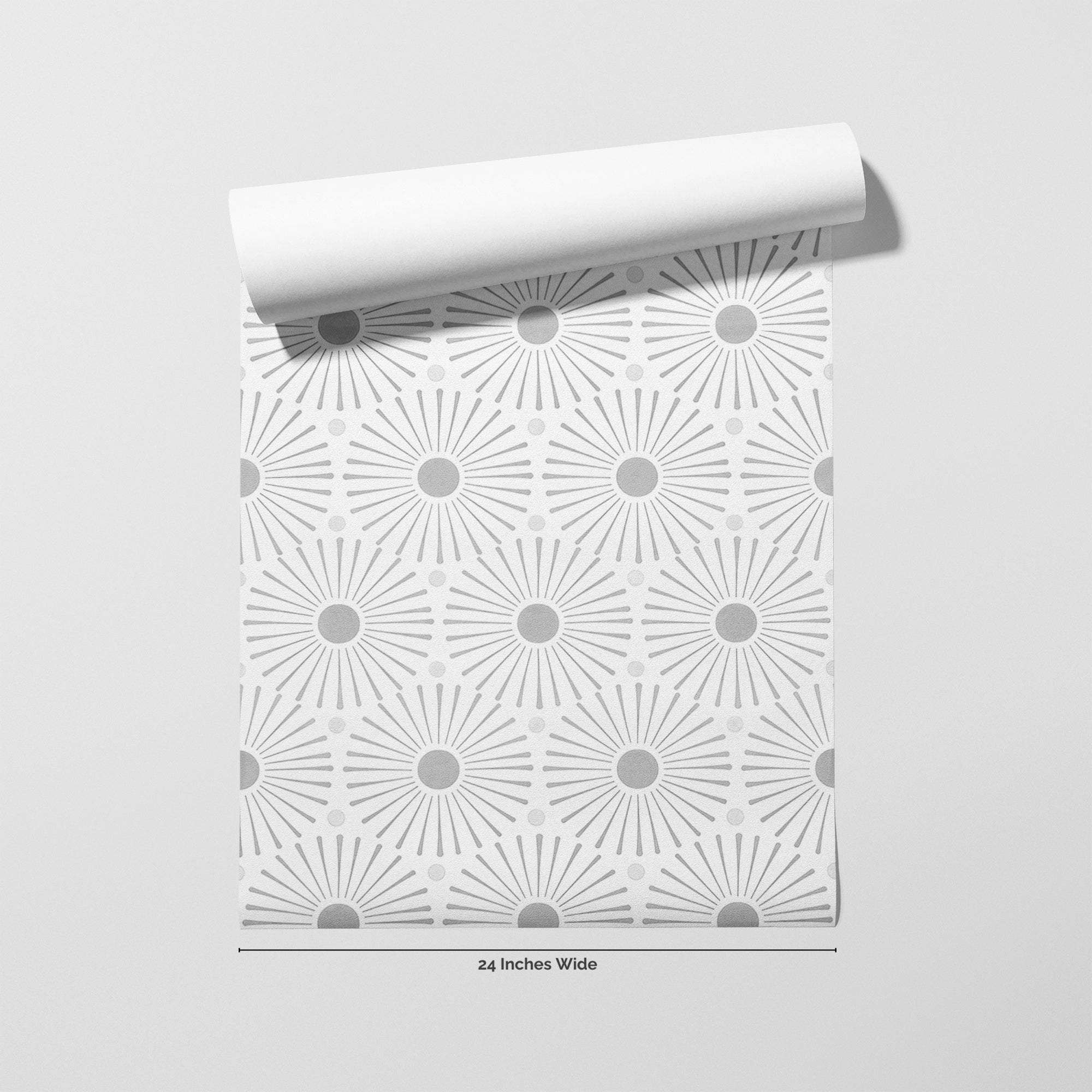 Grey Mod wallpaper roll, 24 inches wide