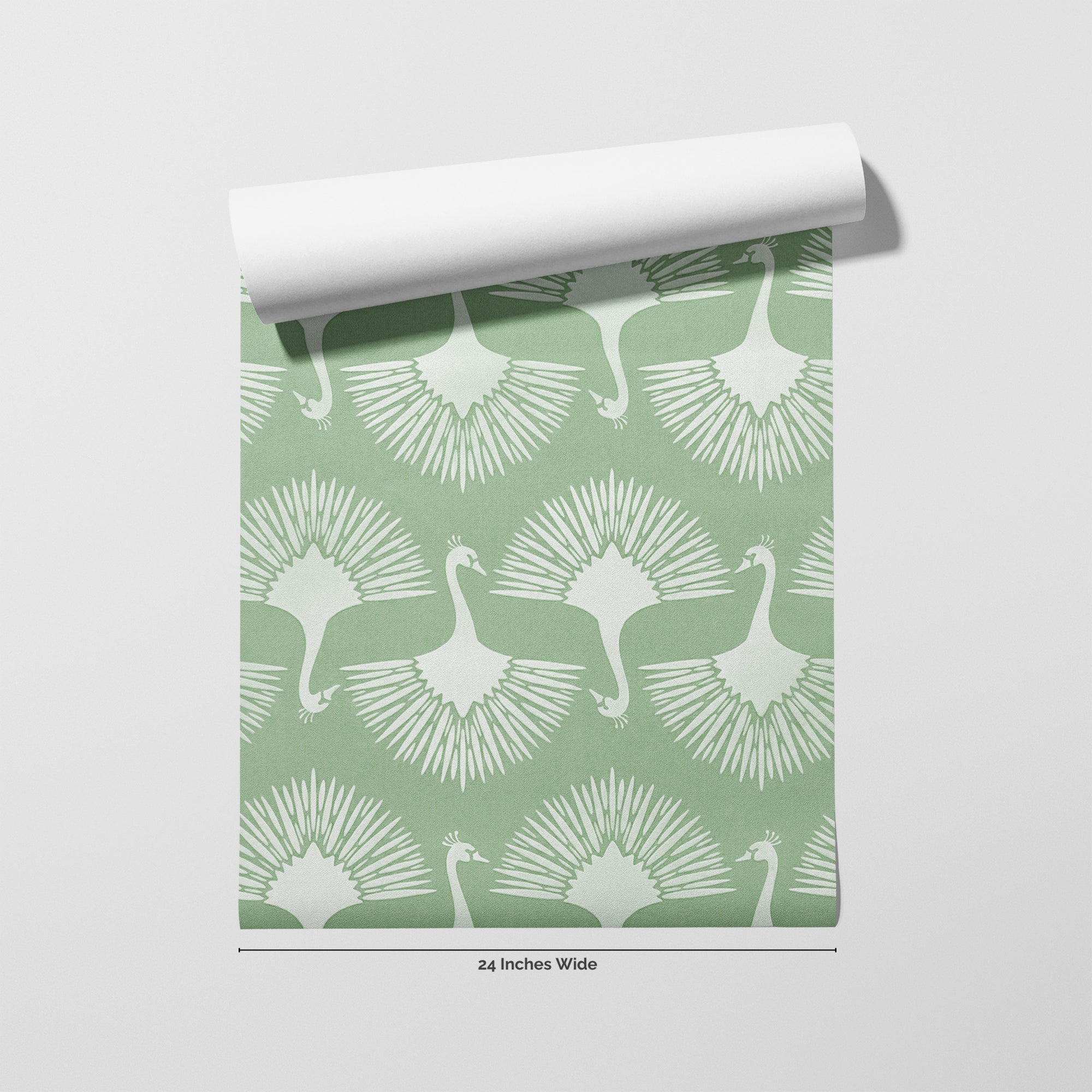 Sage Plume wallpaper roll, 24 inches wide