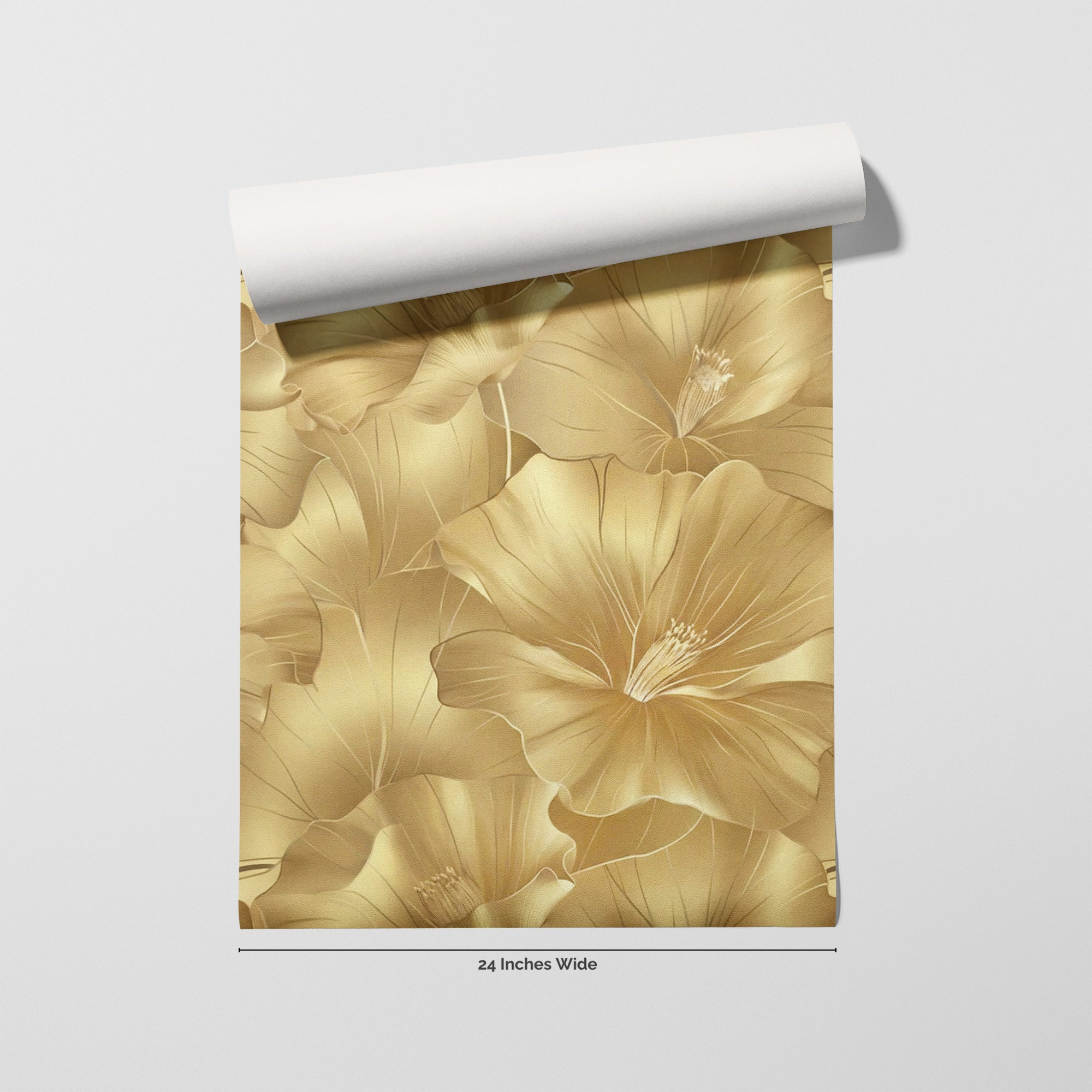 Gilded Bloom wallpaper roll, 24 inches wide