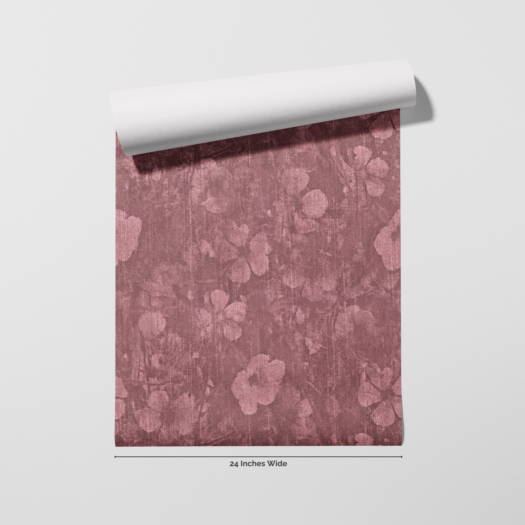 Rose & Denim wallpaper roll, 24 inches wide