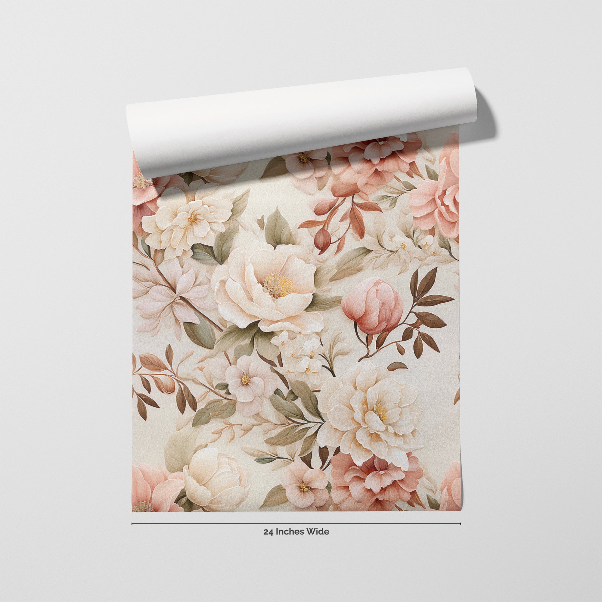 Antique Blush wallpaper roll, 24 inches wide
