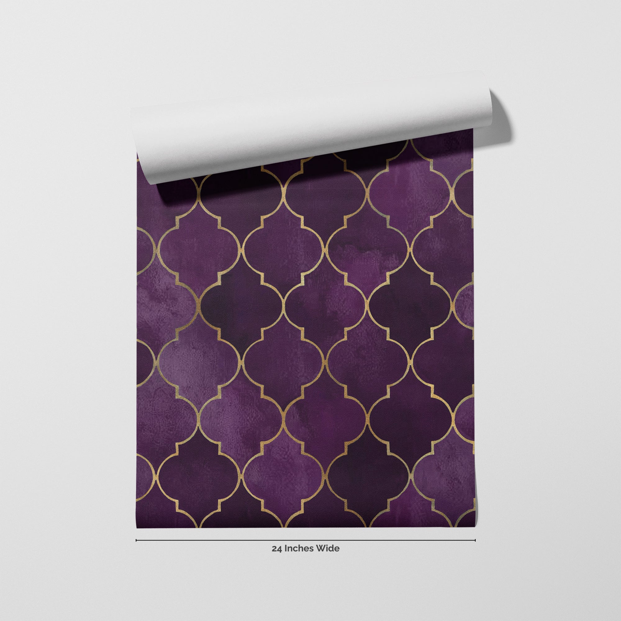 Amethyst Trellis wallpaper roll, 24 inches wide