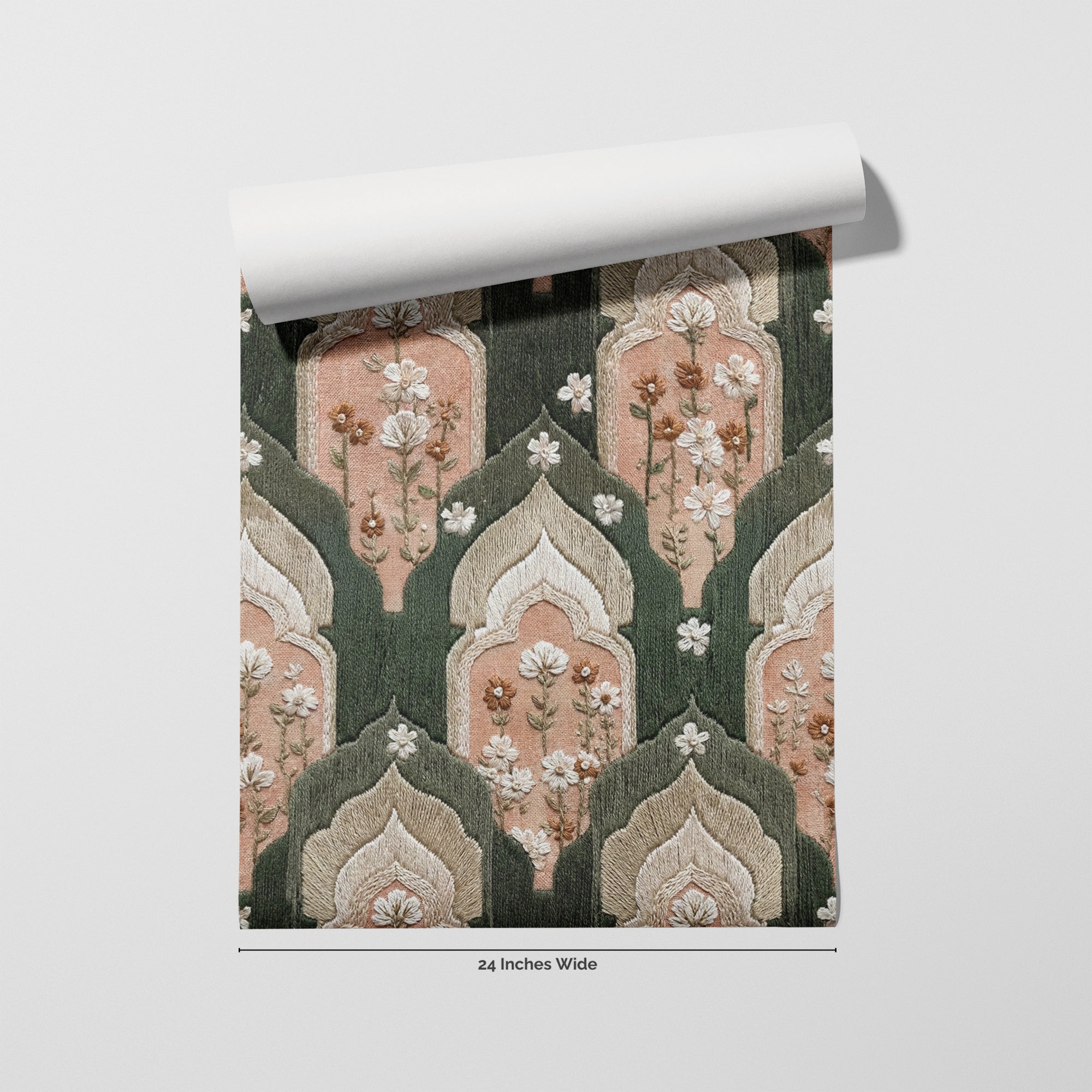 Emerald Medina wallpaper roll, 24 inches wide