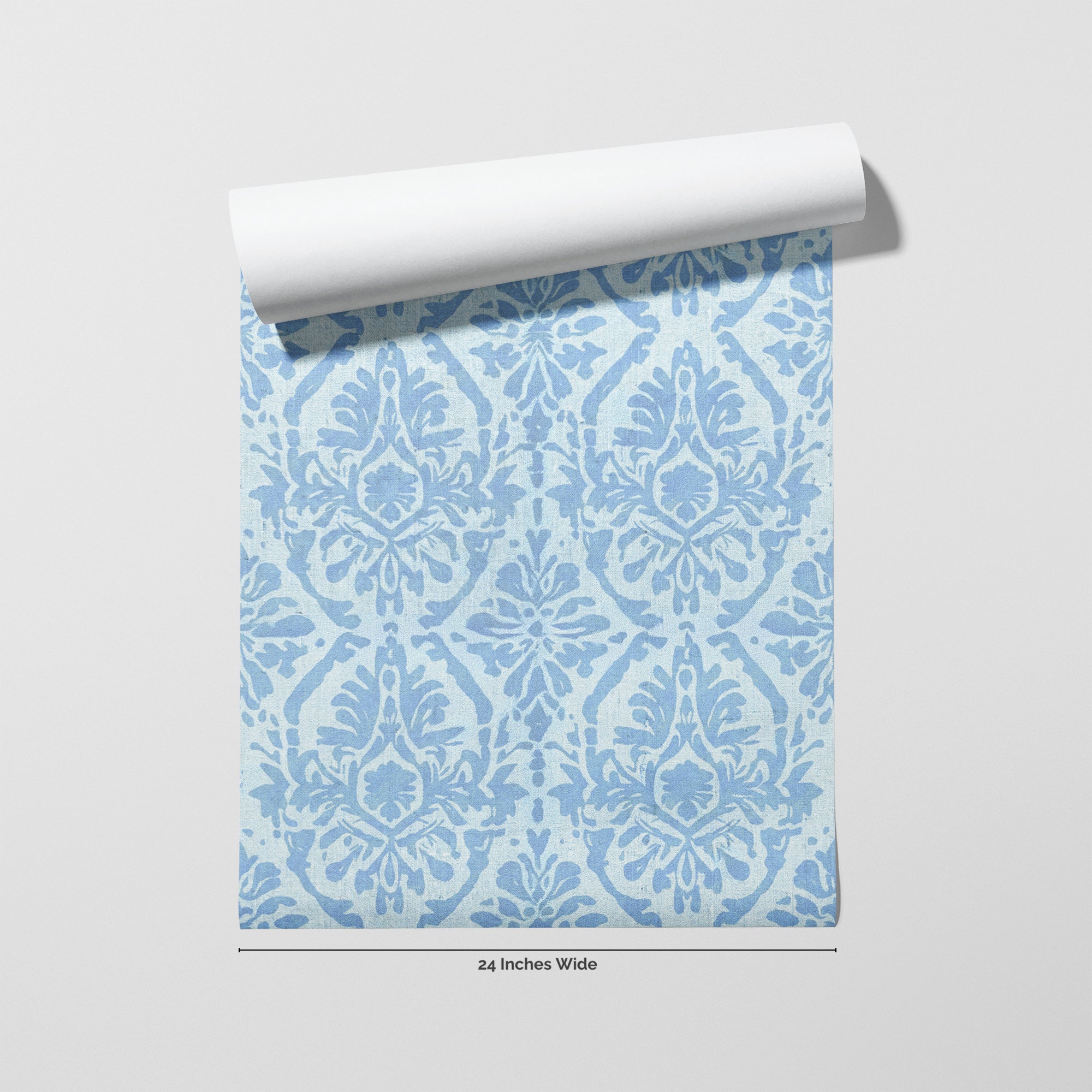 Morris Blue wallpaper roll, 24 inches wide