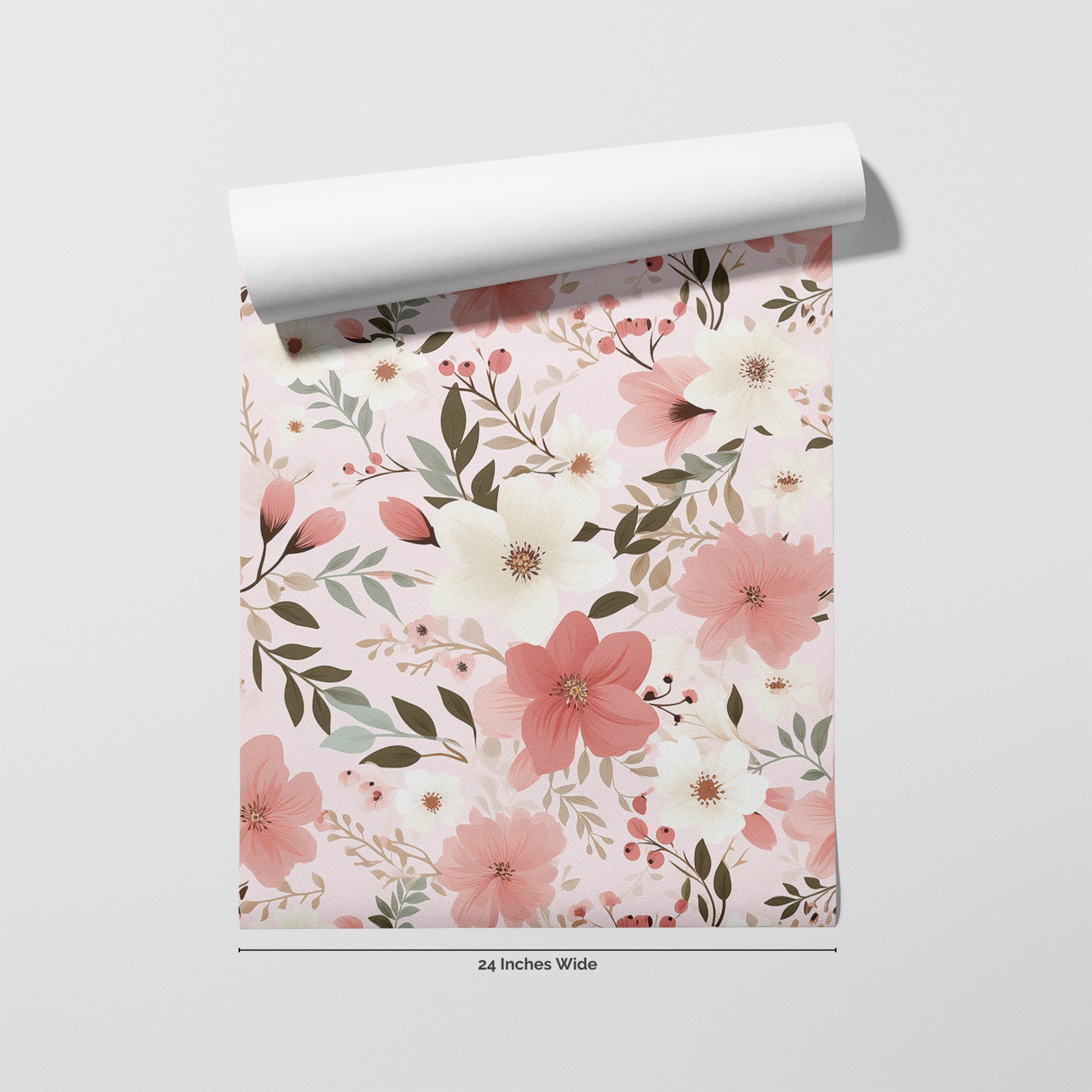 Rosie Posy wallpaper roll, 24 inches wide