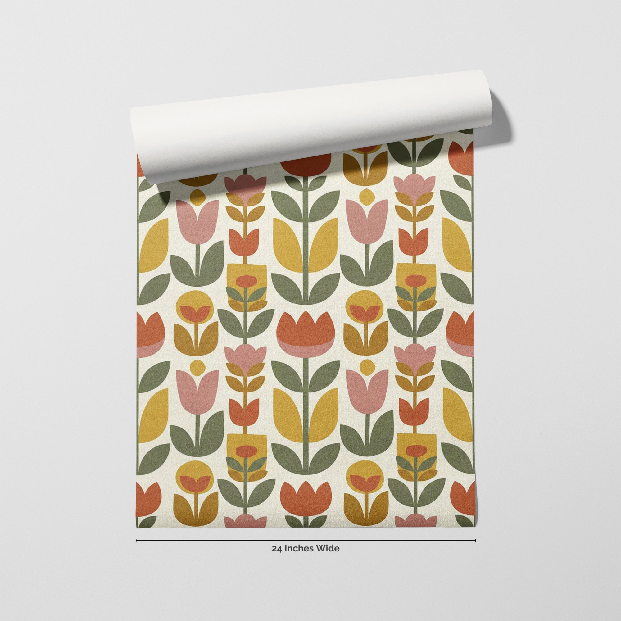 Amber Tulip wallpaper roll, 24 inches wide