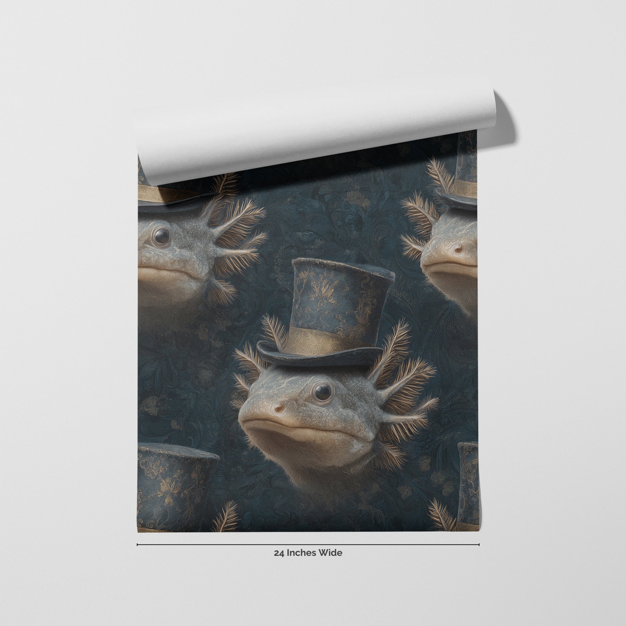 Dapper Axolotl wallpaper roll, 24 inches wide