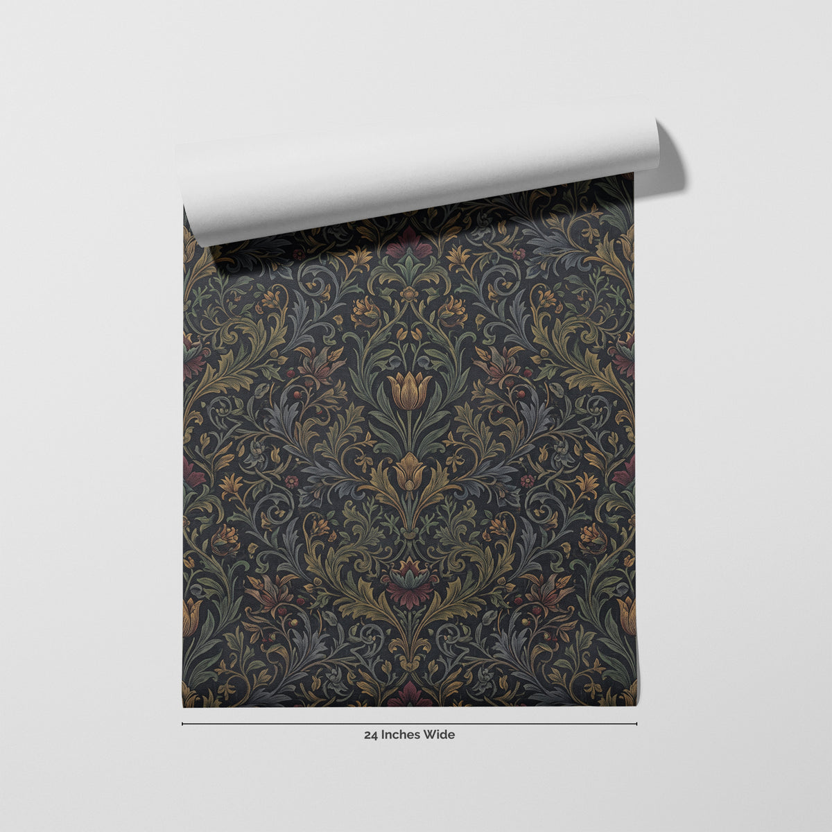Gilded Tulip wallpaper roll, 24 inches wide