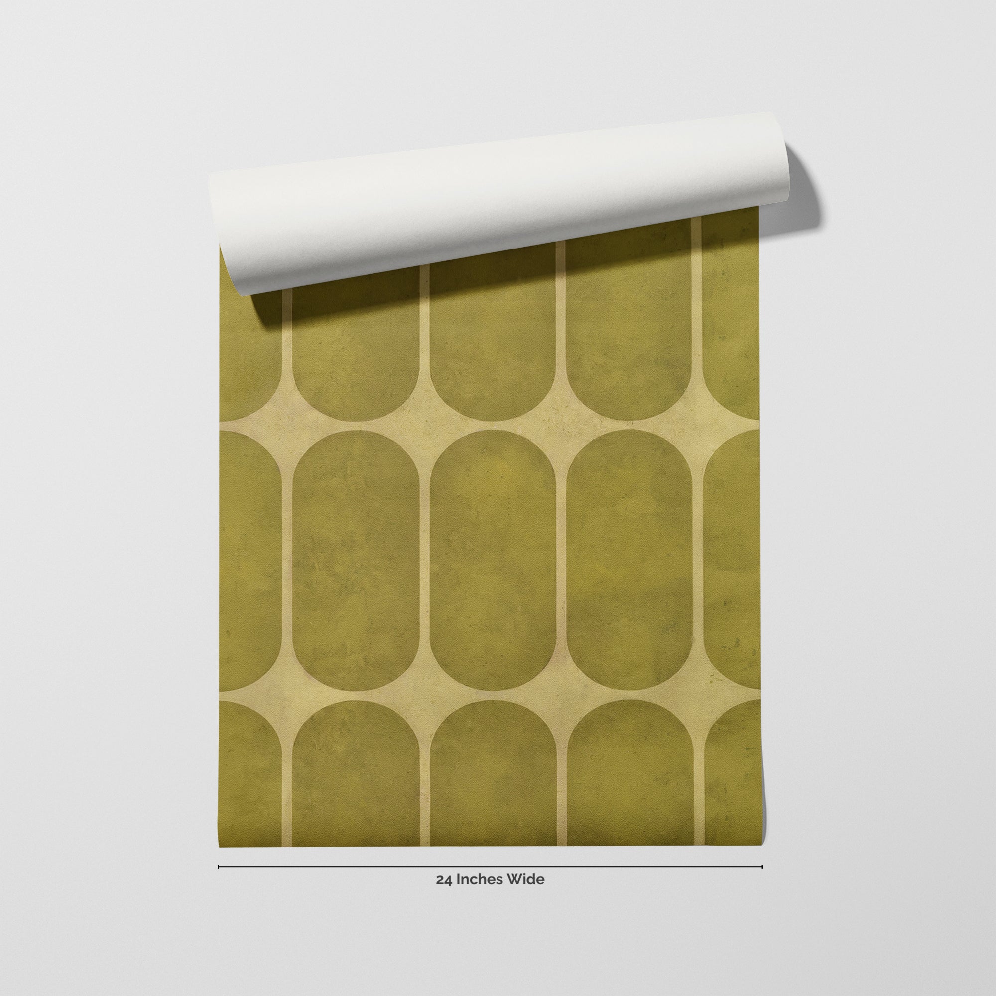 Citron Arcade wallpaper roll, 24 inches wide