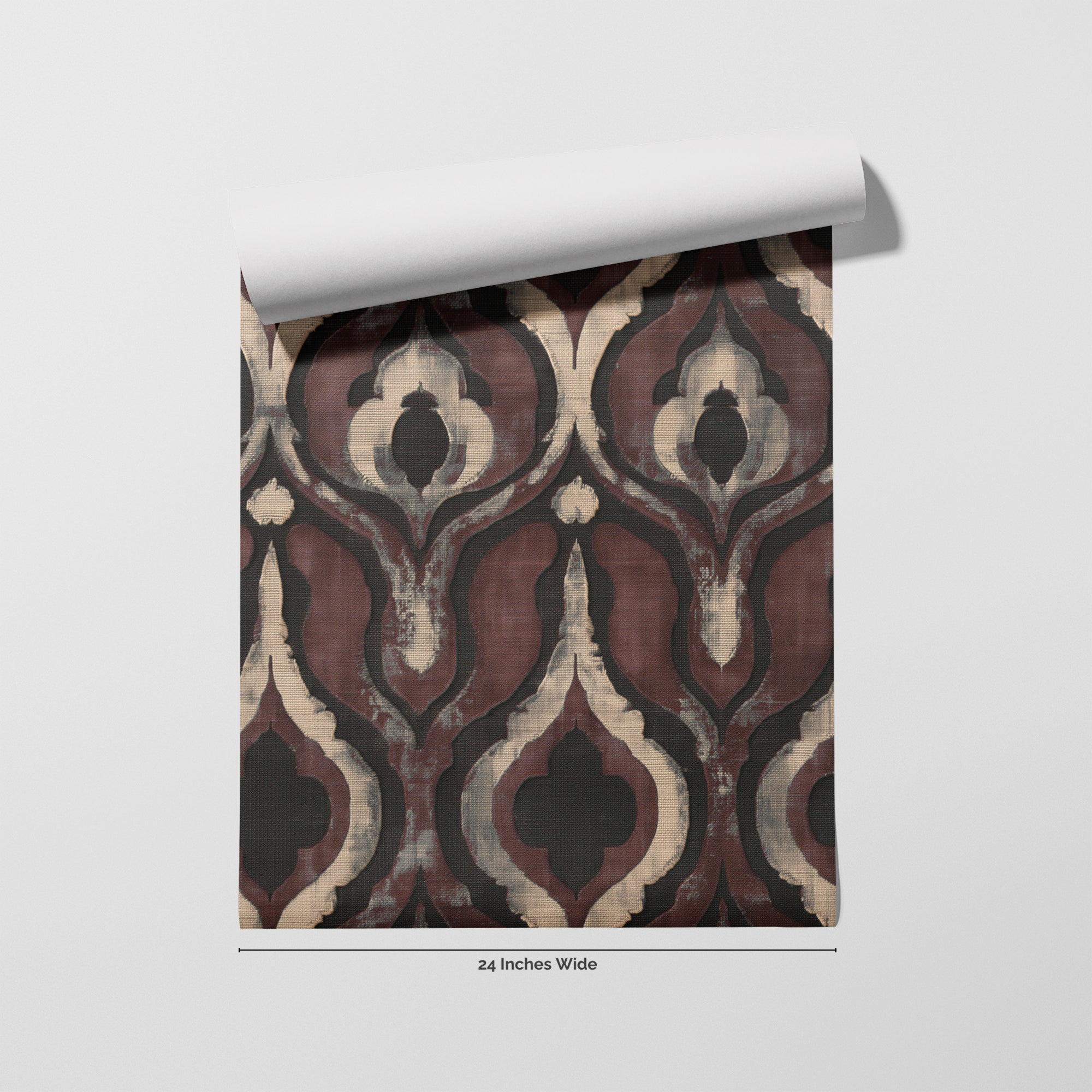 Plum Lantern wallpaper roll, 24 inches wide