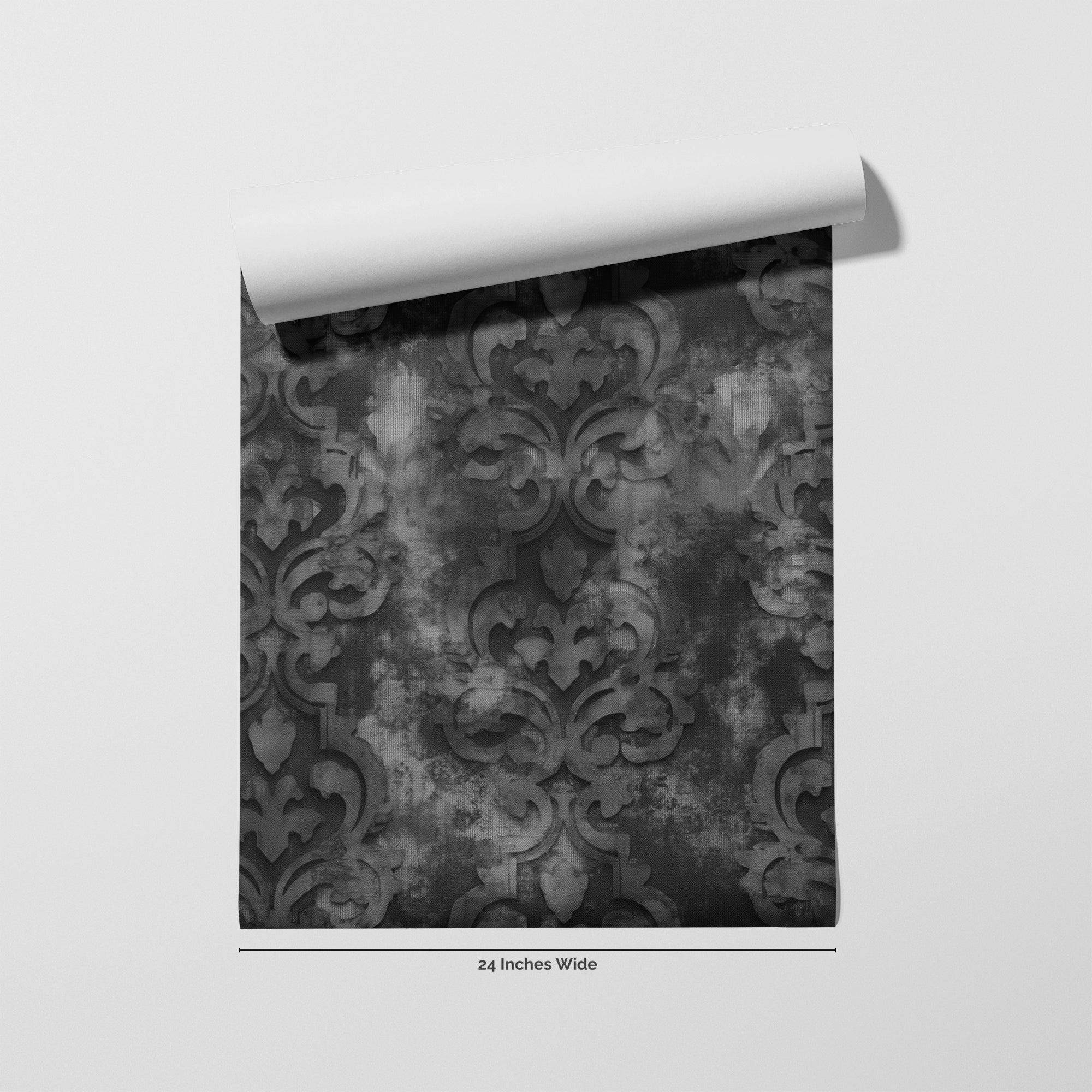 Pewter Relic wallpaper roll, 24 inches wide