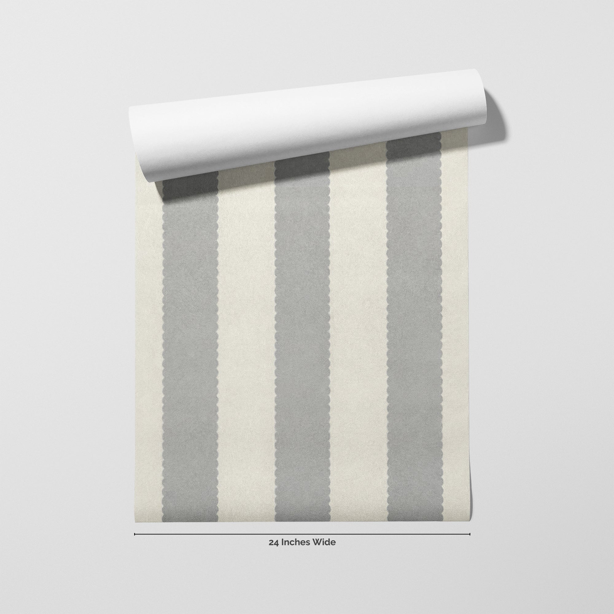 Dove Ribbon wallpaper roll, 24 inches wide