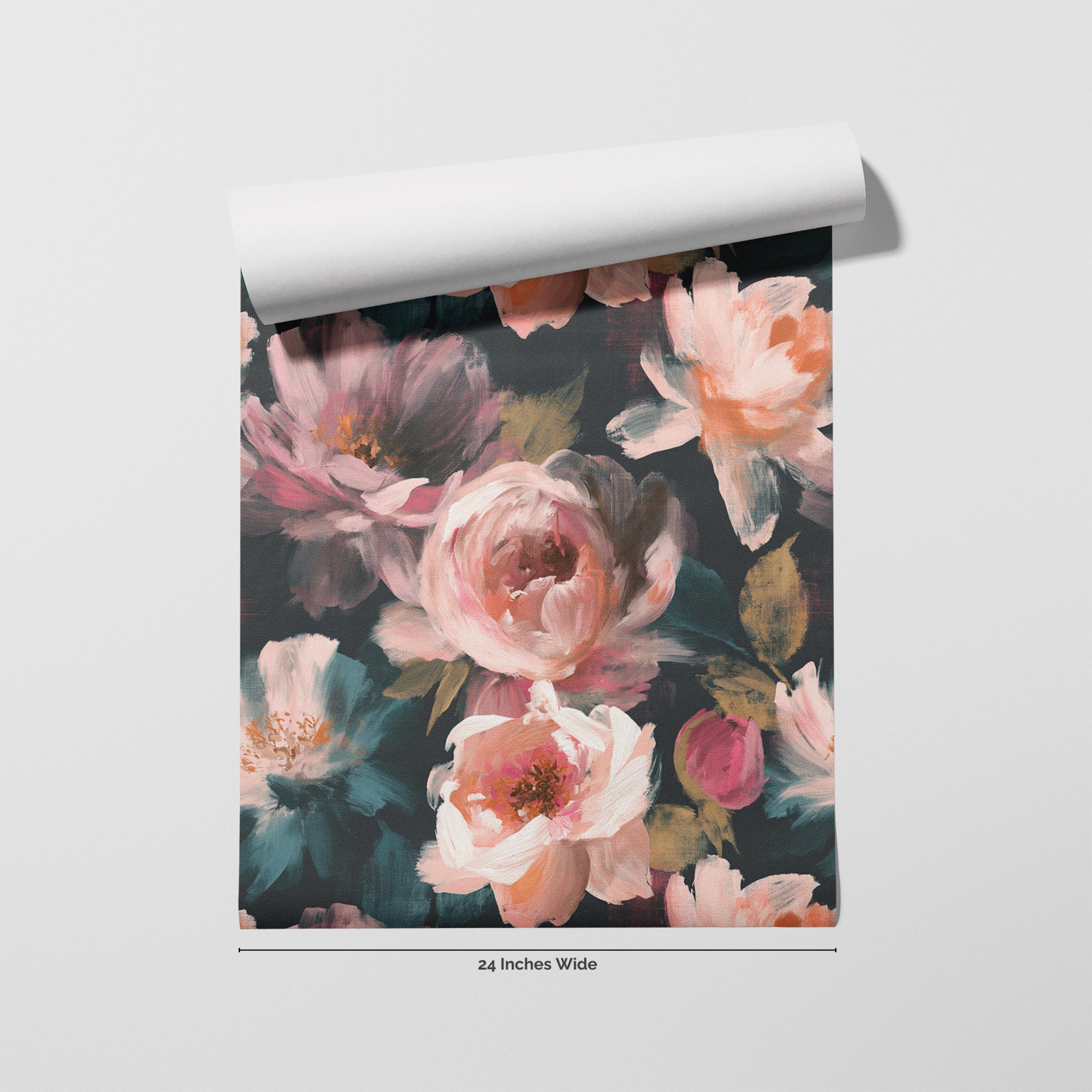 Rosewater Nocturne wallpaper roll, 24 inches wide