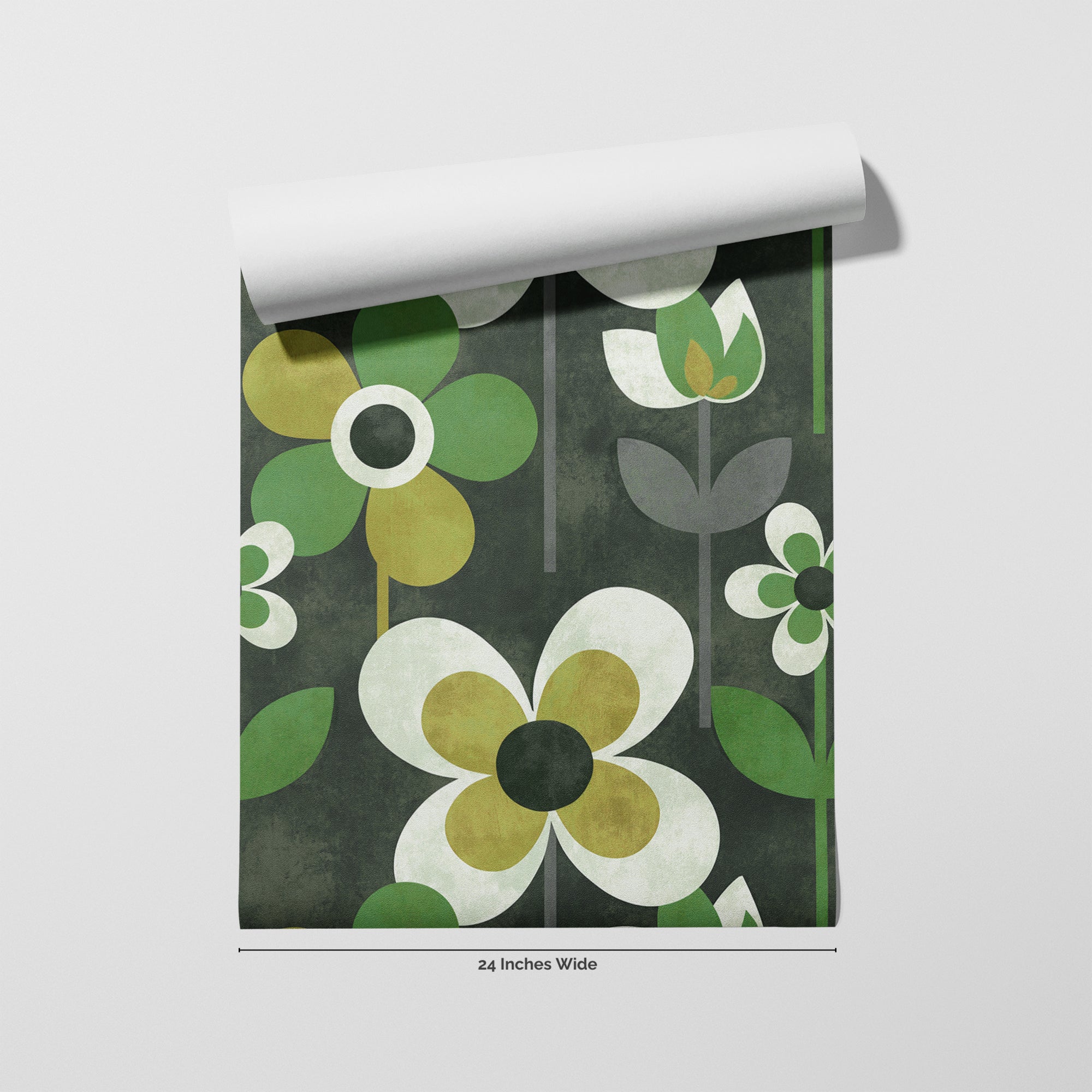 Pistachio Mod wallpaper roll, 24 inches wide