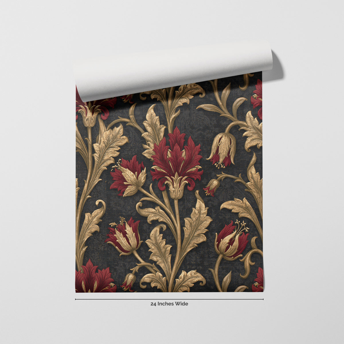 Gilded Thistle wallpaper roll, 24 inches wide