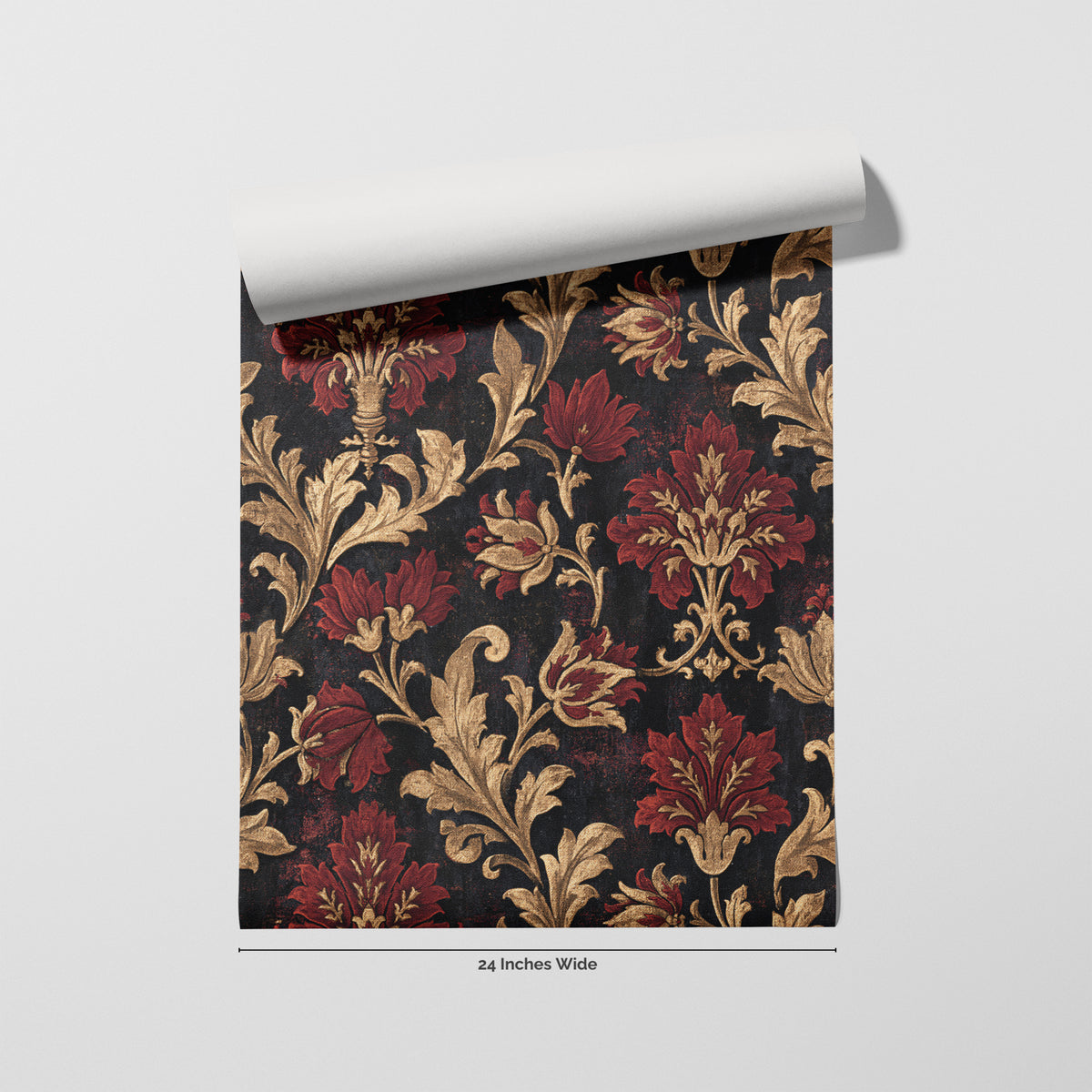 Crimson Reliquary wallpaper roll, 24 inches wide