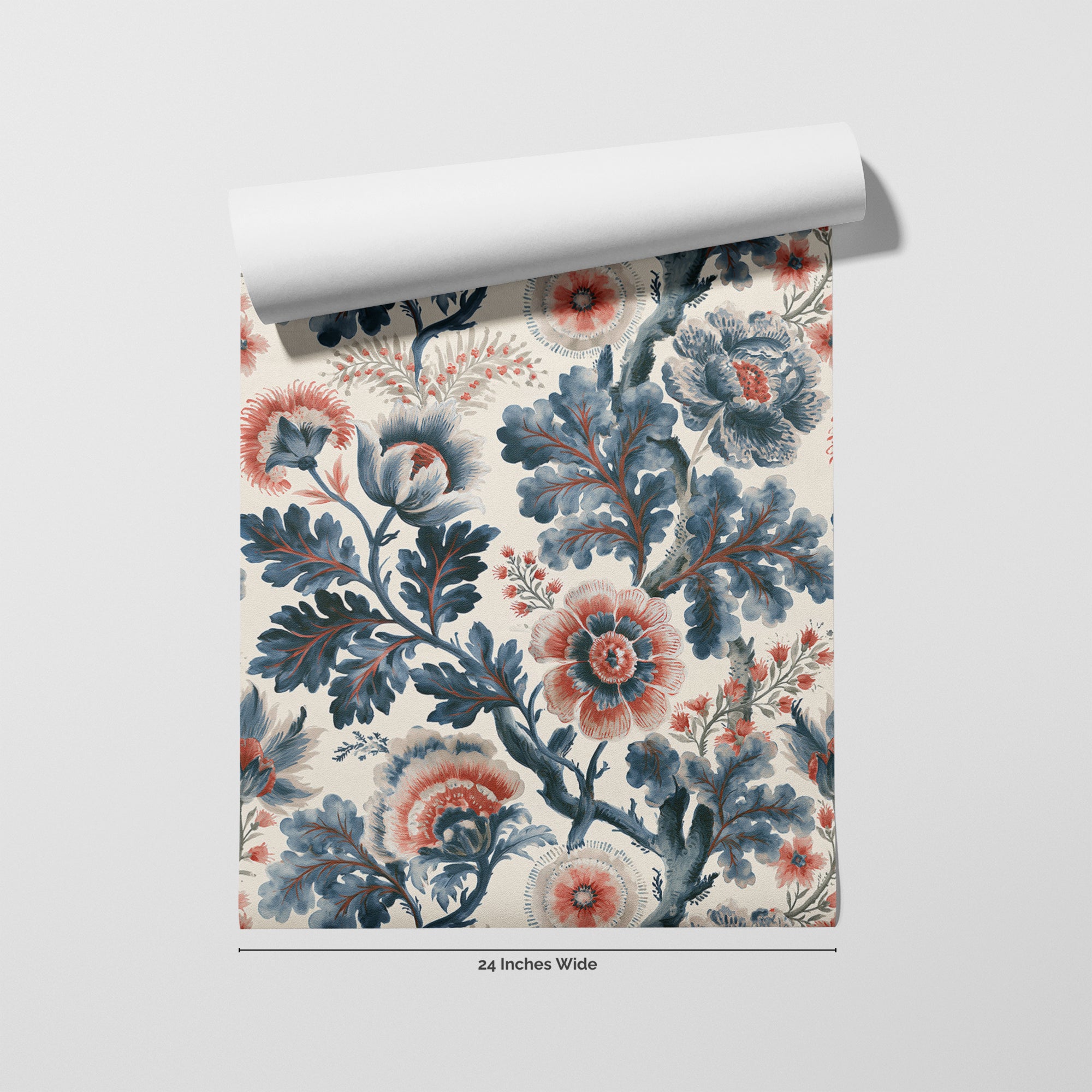 Jacobean Night wallpaper roll, 24 inches wide