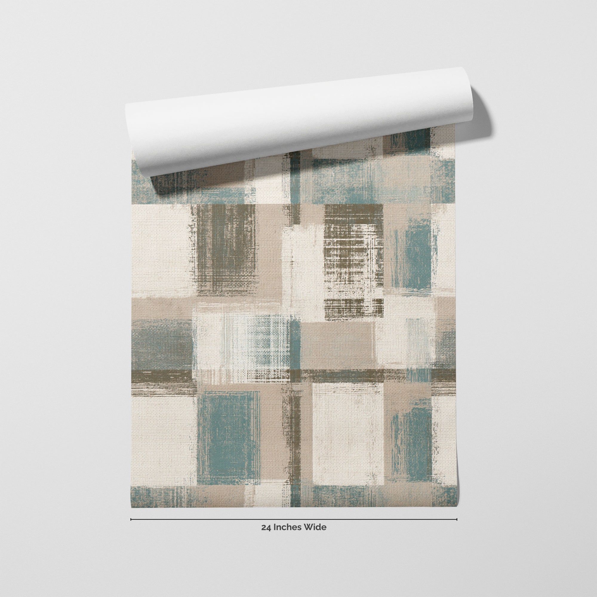 Harbor Check wallpaper roll, 24 inches wide
