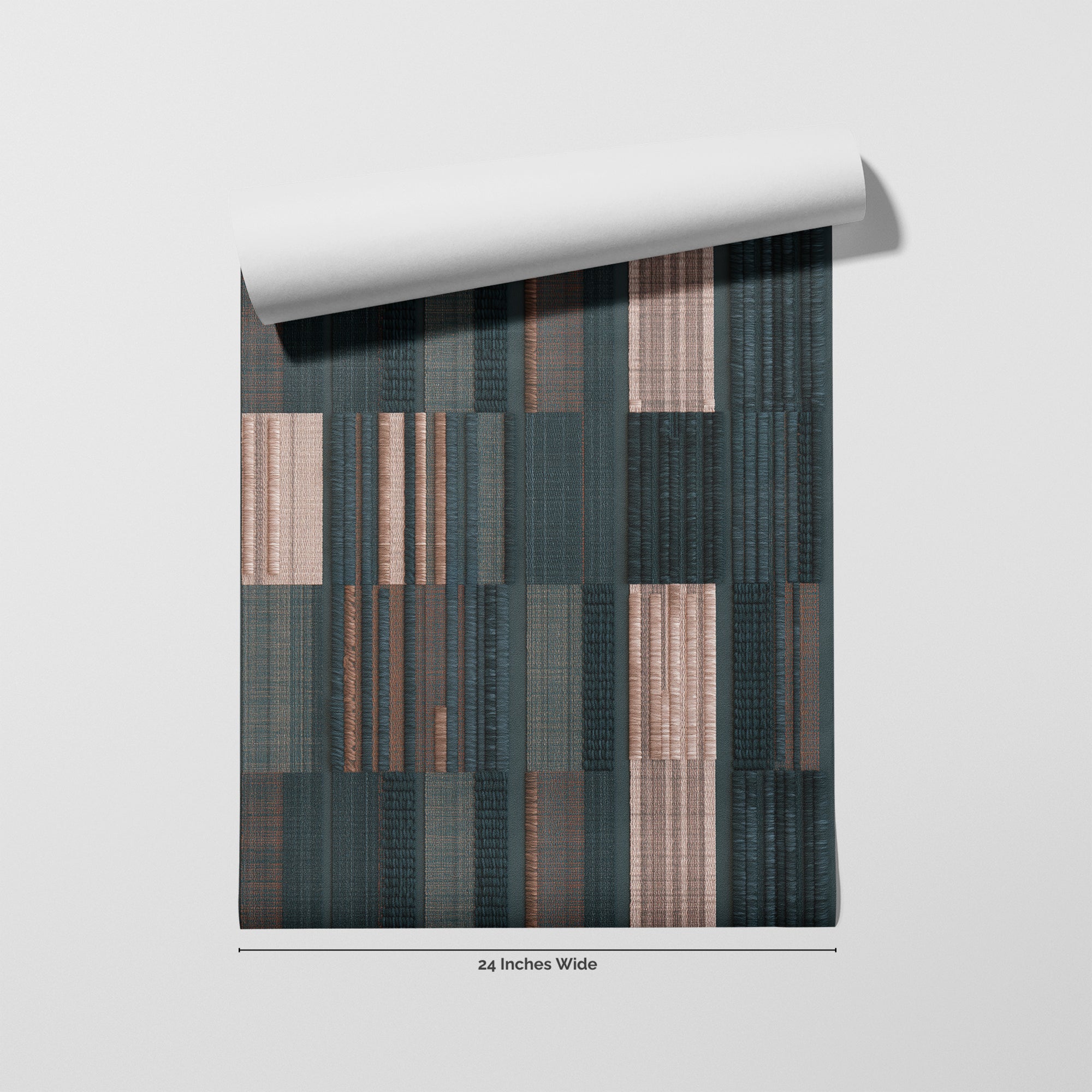 Cinder Ticking wallpaper roll, 24 inches wide