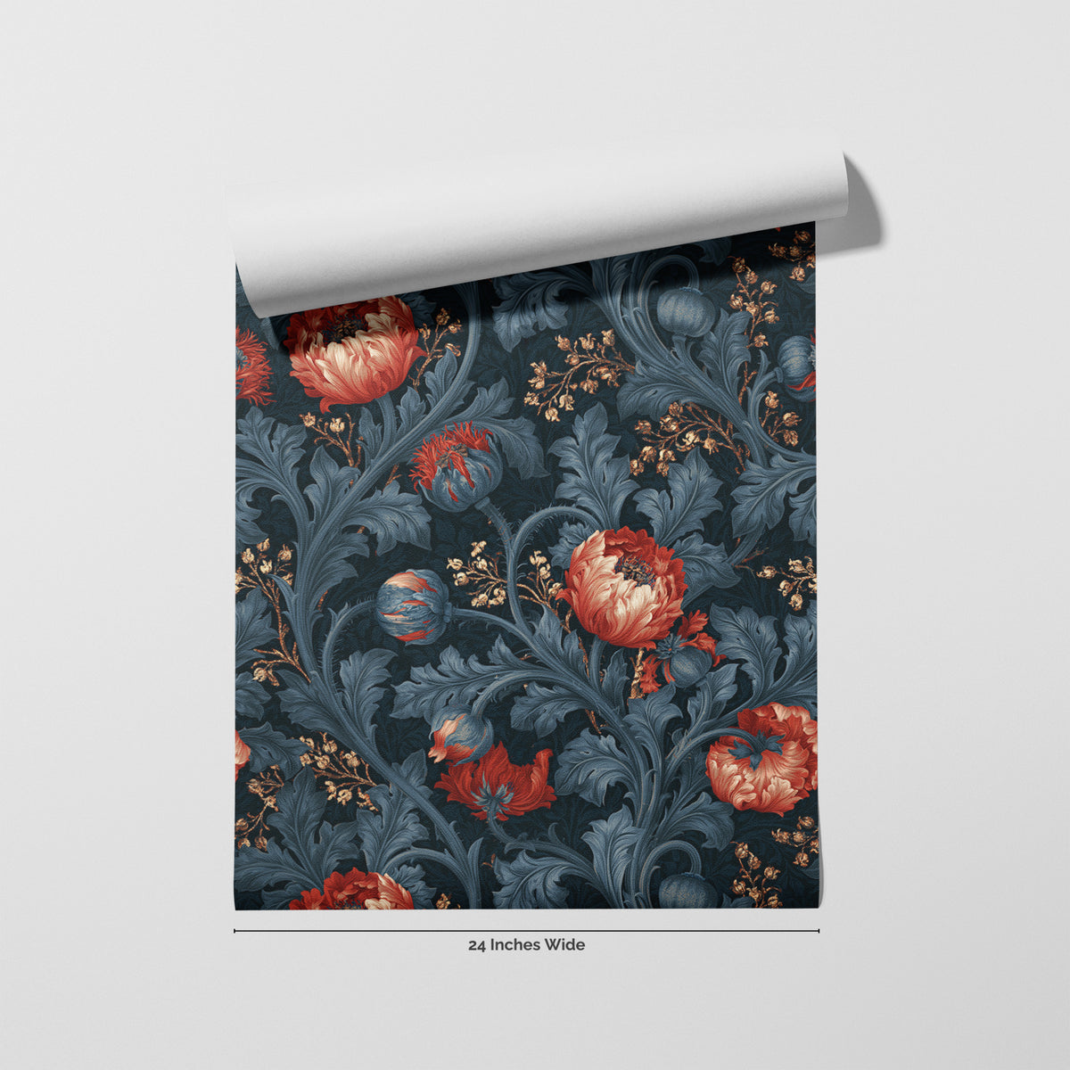 Coral Bower wallpaper roll, 24 inches wide
