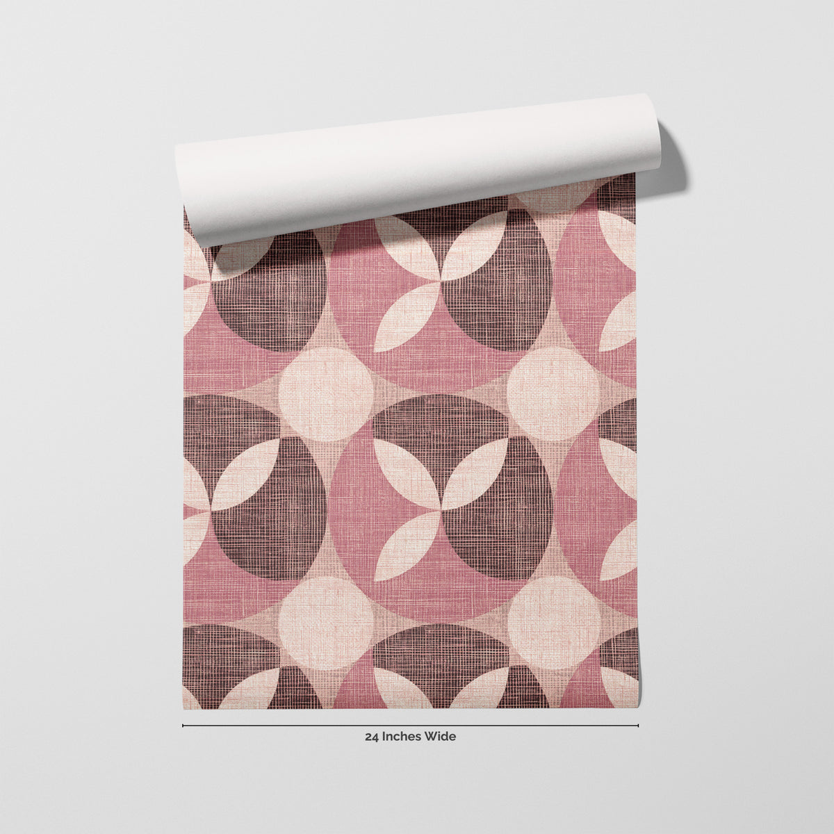 Rosewood Petal wallpaper roll, 24 inches wide