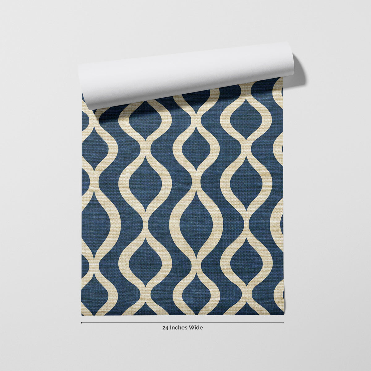 Navy Pendulum wallpaper roll, 24 inches wide