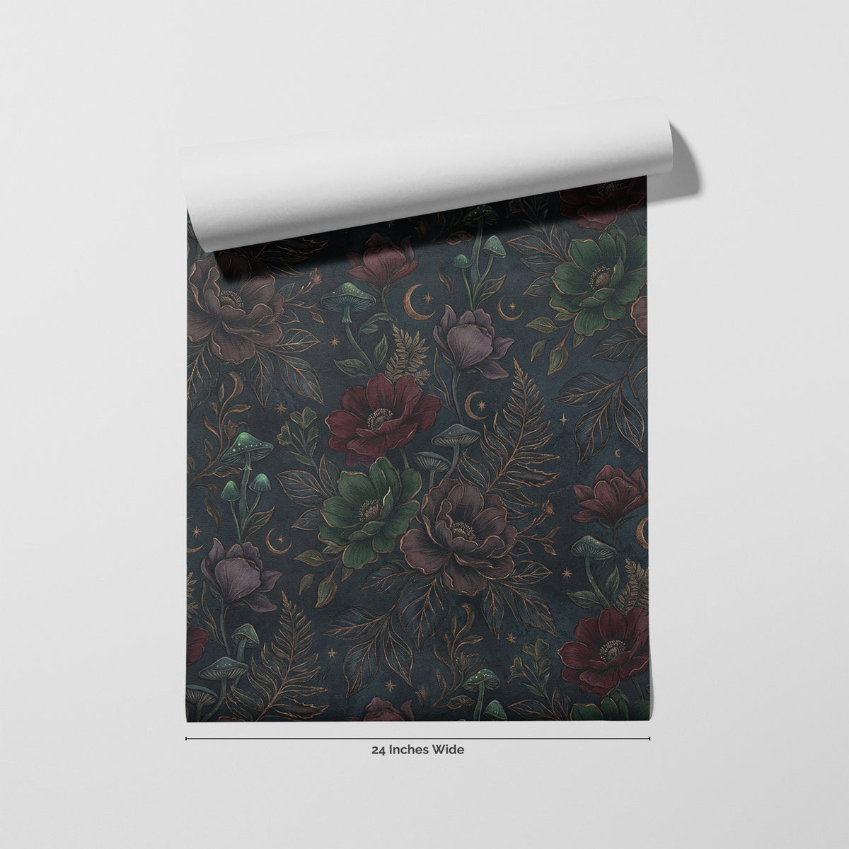Moonlit Thicket wallpaper roll, 24 inches wide
