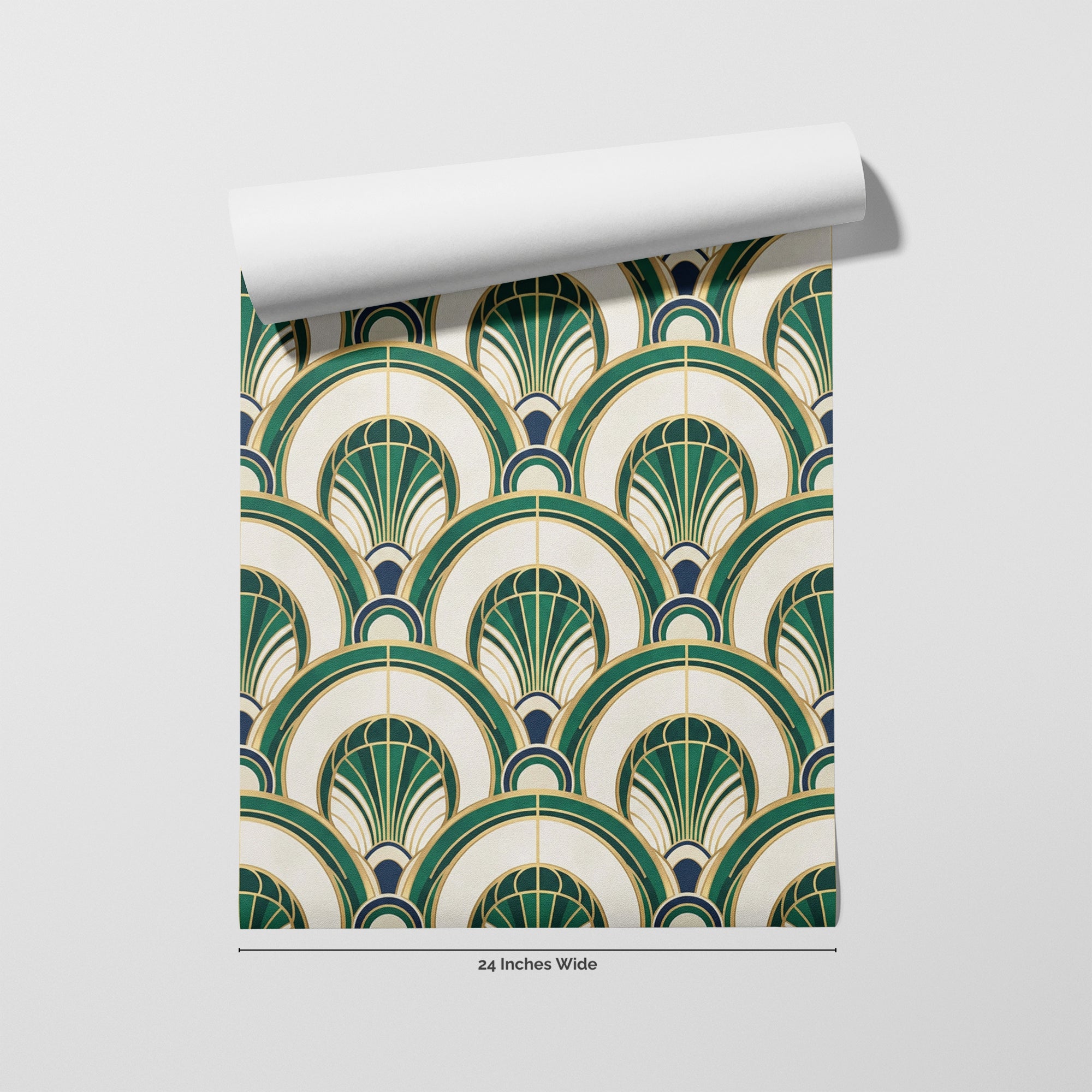 Ivory Deco Arch wallpaper roll, 24 inches wide