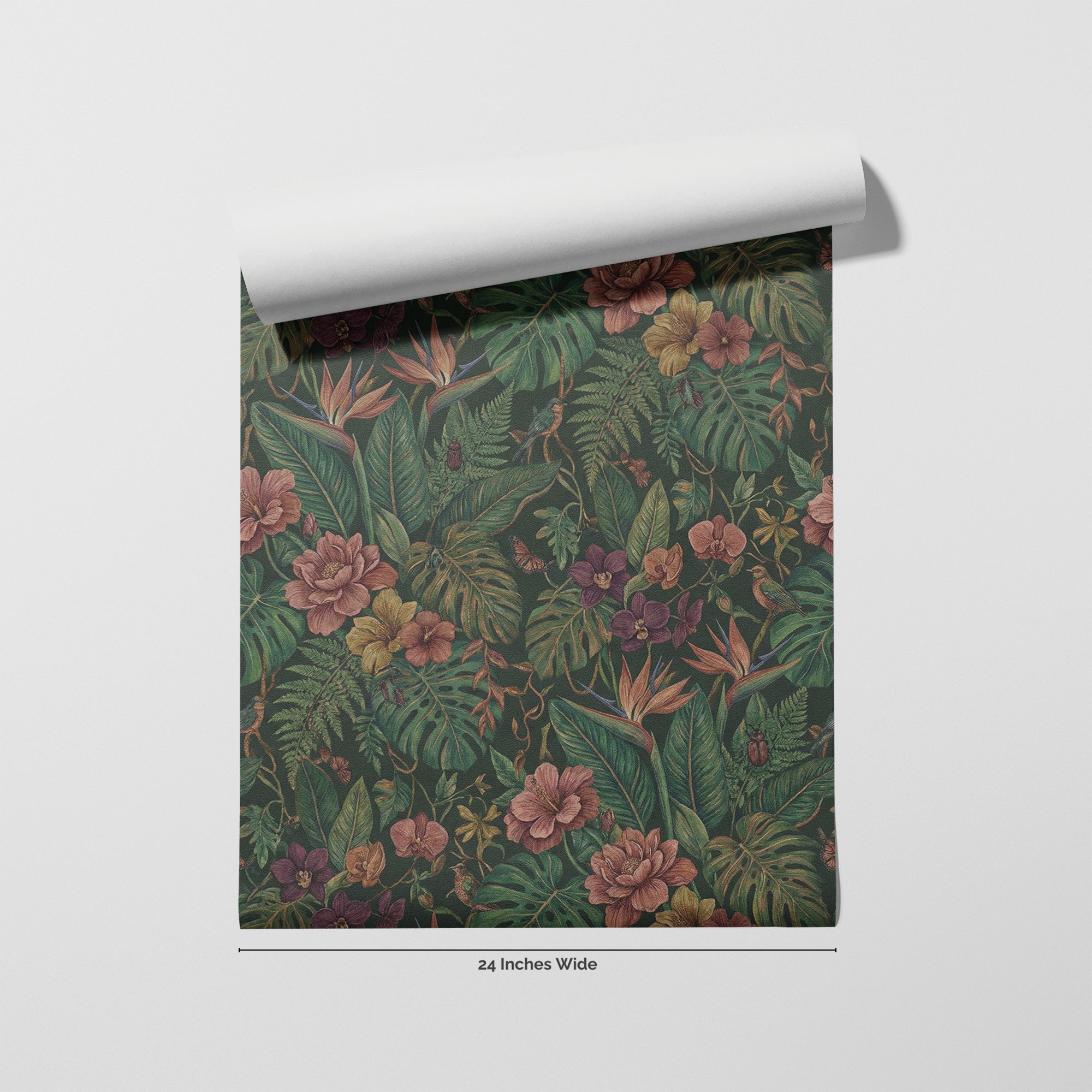 Jungle Bloom wallpaper roll, 24 inches wide