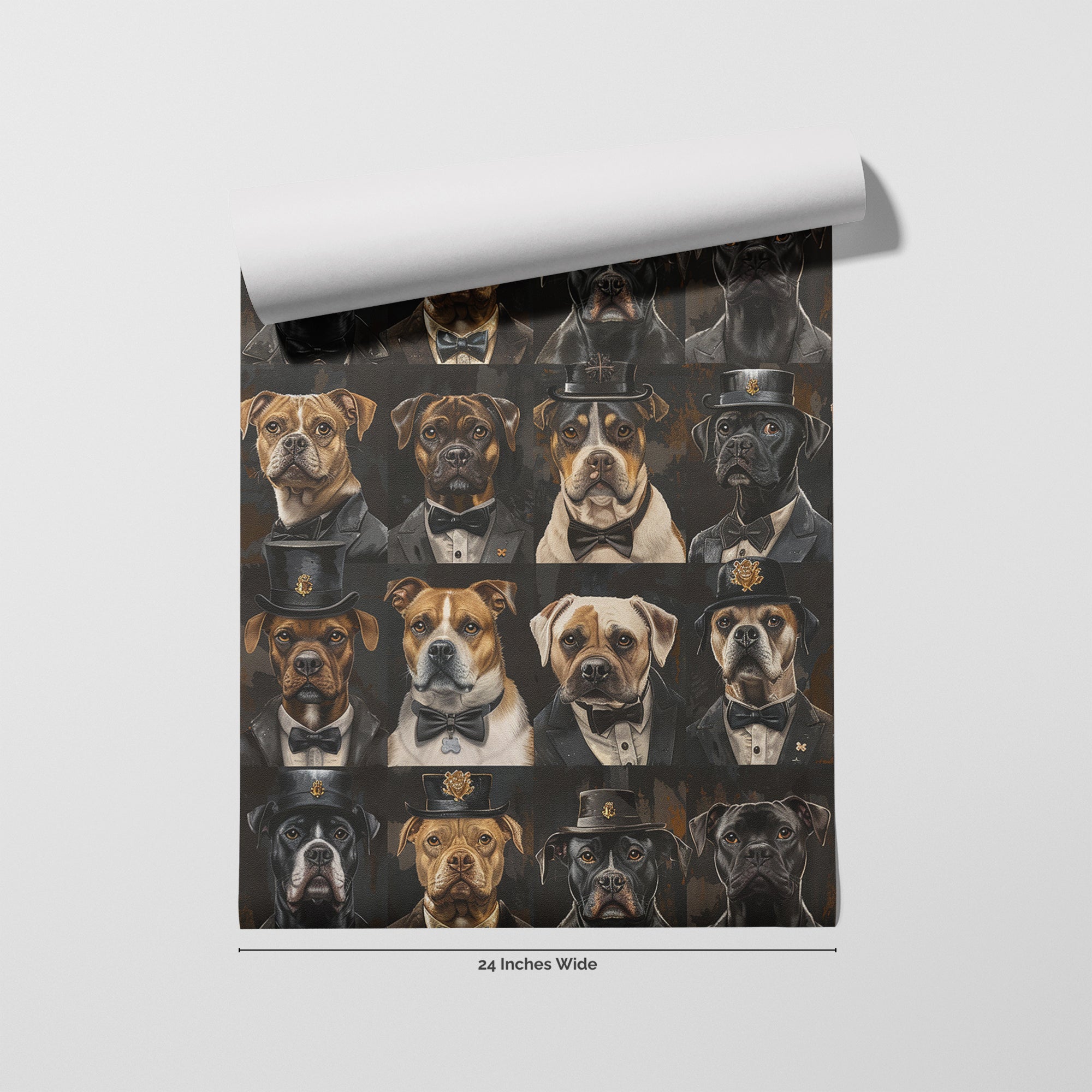 Good Boy Noir wallpaper roll, 24 inches wide
