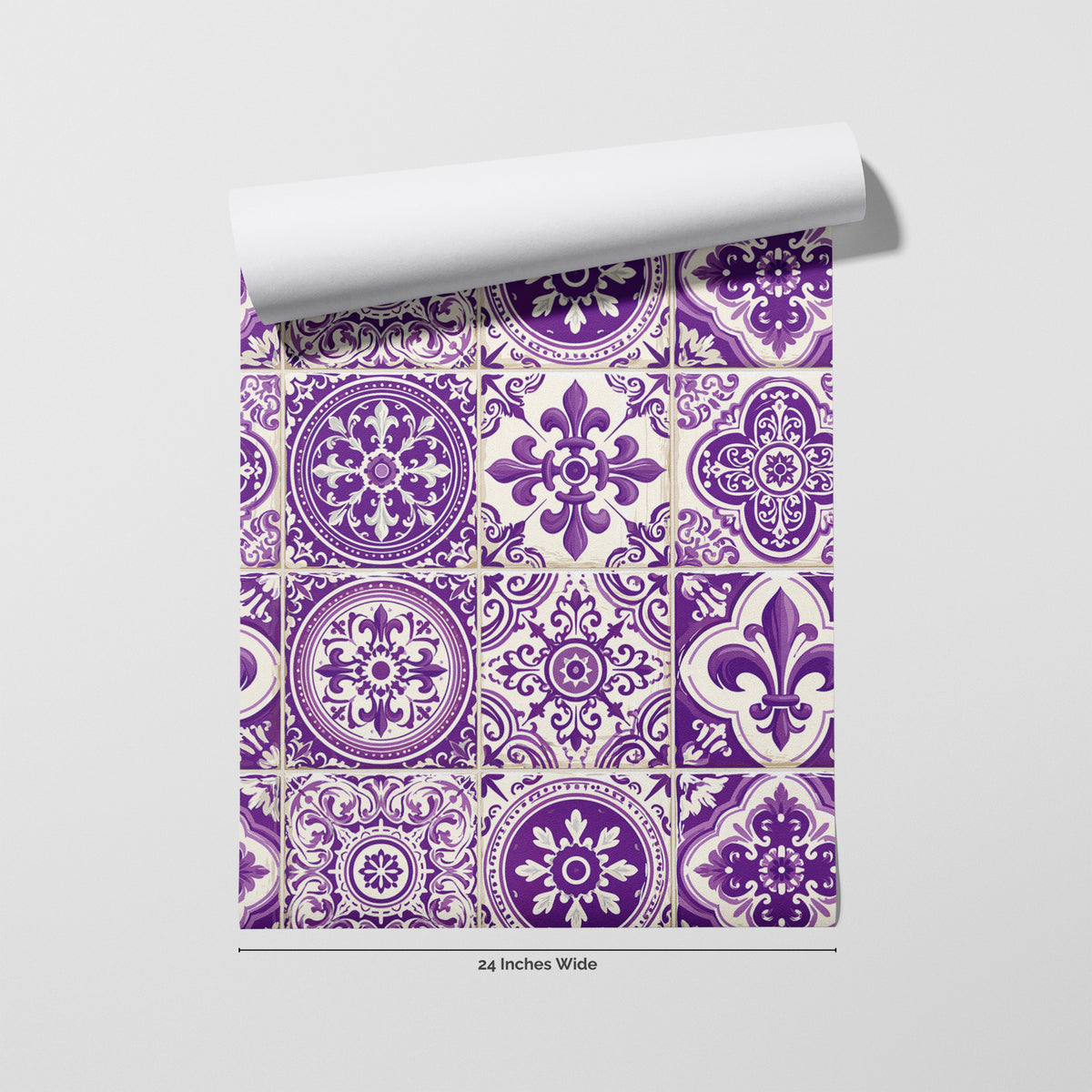 Lisbon Violet wallpaper roll, 24 inches wide